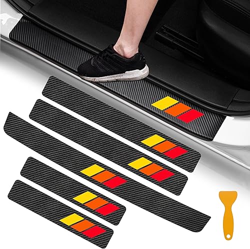 YOSRTER 5 calcomanías protectoras para umbral de puerta, accesorios para Toyota, Tacoma 4Runner, Tundra, TRD Rav4, Highlander, protector de umbral