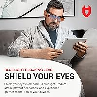 Vista 3 de NoCry Lentes de seguridad con bloqueo de luz azul sobre anteojos con 100% protección UV, protección contra la luz UV con lentes antivaho