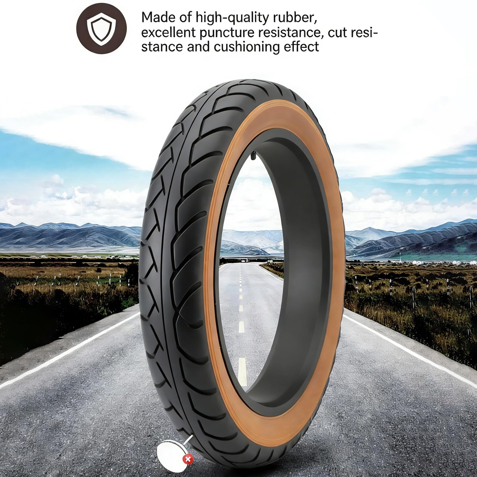 20x4.0 Opona Odporna na Przebicia | Wzmocniona Ściana Boczna 60 TPI | Idealna na E-rower, Góry, Śnieg i Mokre Drogi | Ciśnienie Max. 140kPa(Tire)