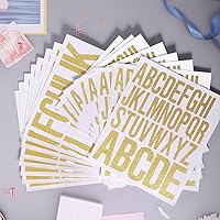 Vista 35 de 8 Sheet Glitter Letter Stickers Vinyl Alphabet Stickers Waterproof Self Adhesive Stick on Letters for Poster Bulletin Board Mailbox School