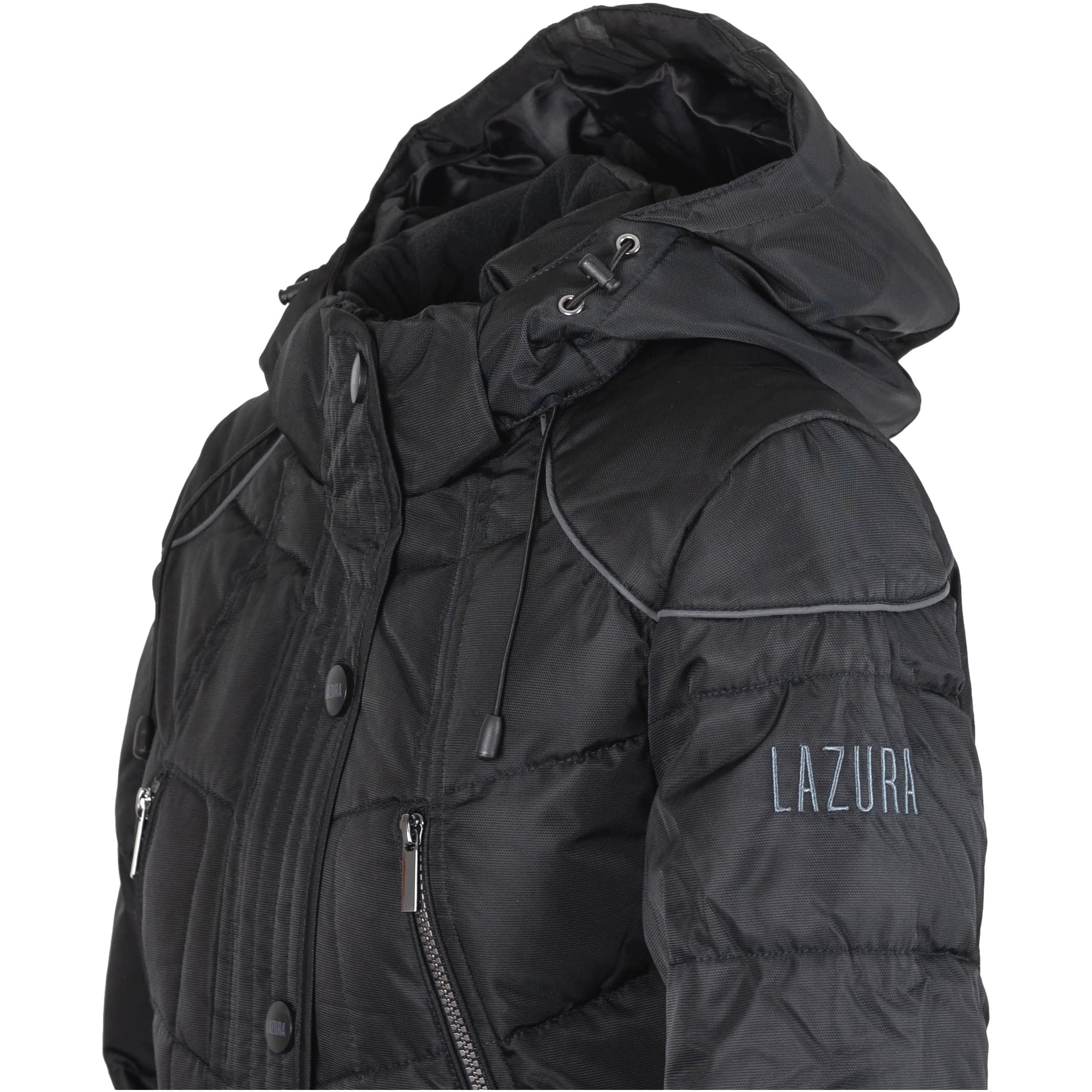 Lazura - Thermomantel Sophia – Wintermantel für Damen – wattierter Reitmantel – Steppmantel mit Kapuze – atmungsaktiv, wind- & wasserabweisend – Mantel – viele Farben & Größen