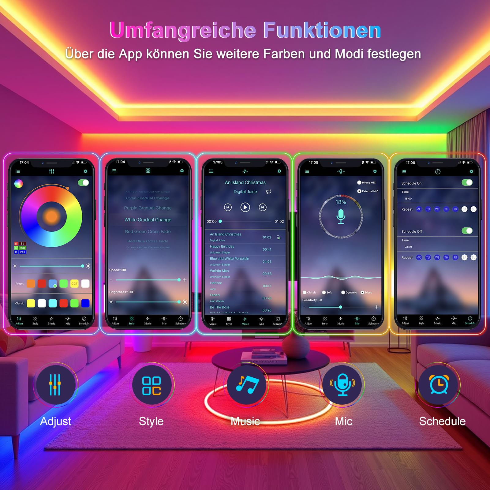 CCILAND 15 m RGB Neon LED Strip, Neon LED Streifen mit App/Fernbedienung | IP67 Wasserdicht flexible mehrfarbige LED Neon Rope Light für Gaming Schlafzimmer Innen und Außendekoration