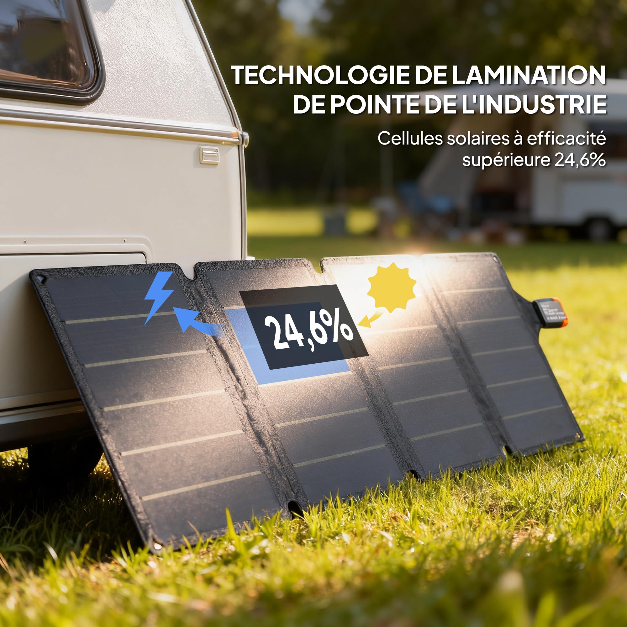 HOMCOM Chargeur Solaire Pliable 36W Panneau Solaire Portable avec Ports Type-C et USB-a imperméable IP67 pour téléphone, activités en Plein air, Camping, randonnée, Gris
