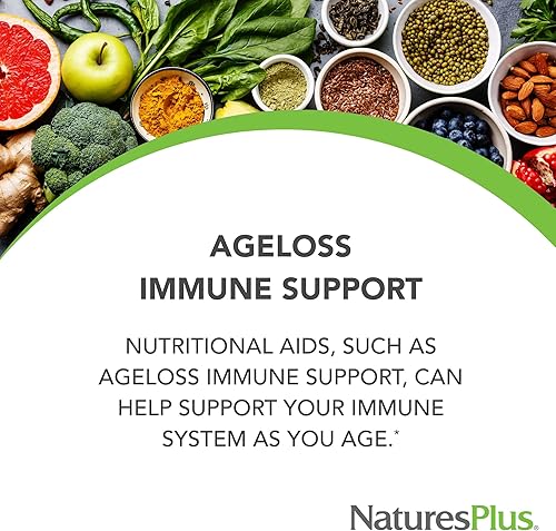 Miniatura 2 de Natures Plus AgeLoss Immune Support - 90 cápsulas - Vegetariano, sin gluten - 30 porciones
