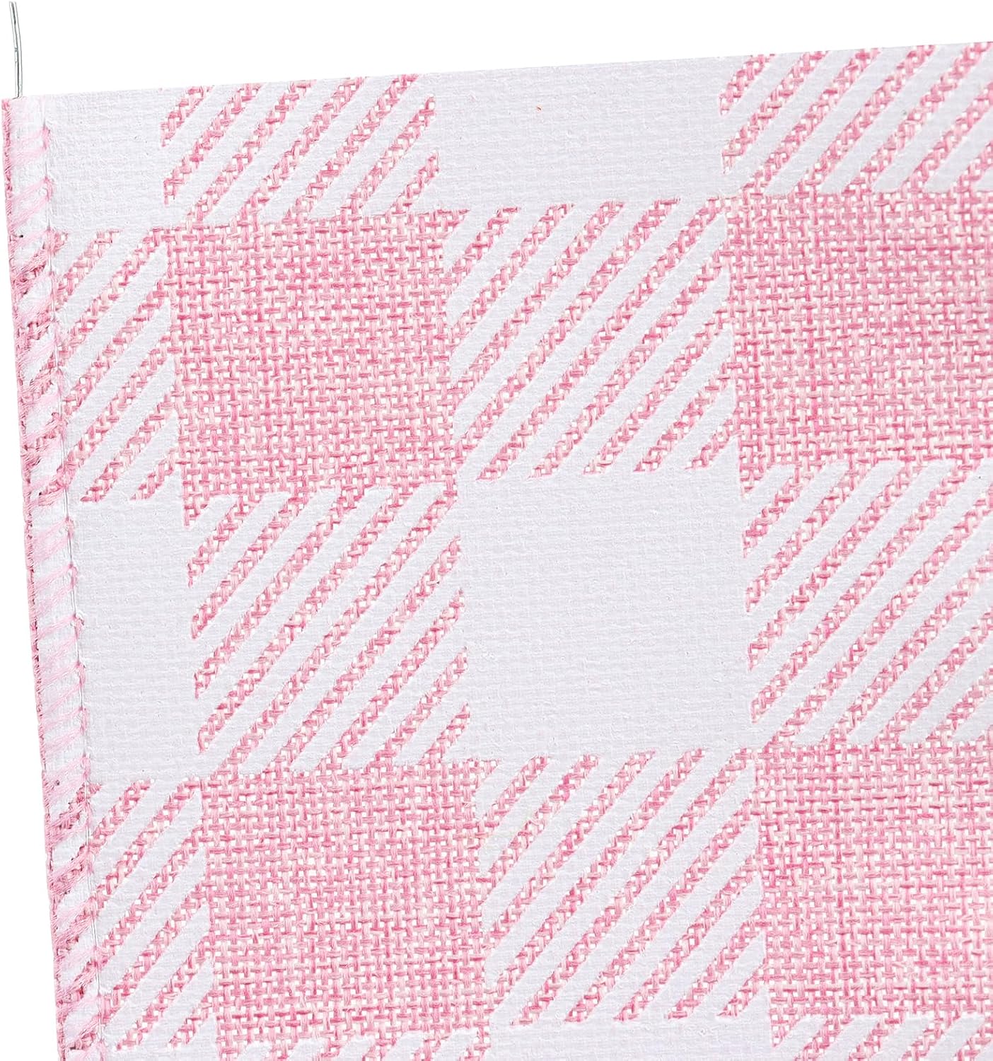 2.5 Inch Wired Edge Burlap Ribbon, Pink Gingham Plaid Checked Ribbons, Easter Ribbons Summer Spring Wired Ribbon,for Gift Wrapping, Wreath, Crafts Home Decoration, Easter Decor (10yds)