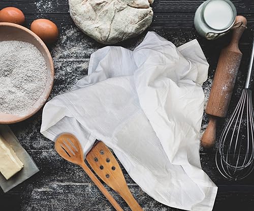Miniatura 3 de Flour Sack - Toallas de cocina blanco paquete de 12 100 algodón servilleta de tela de 28 x 28 pulgadas envoltura de pan gasa toallas de cocina