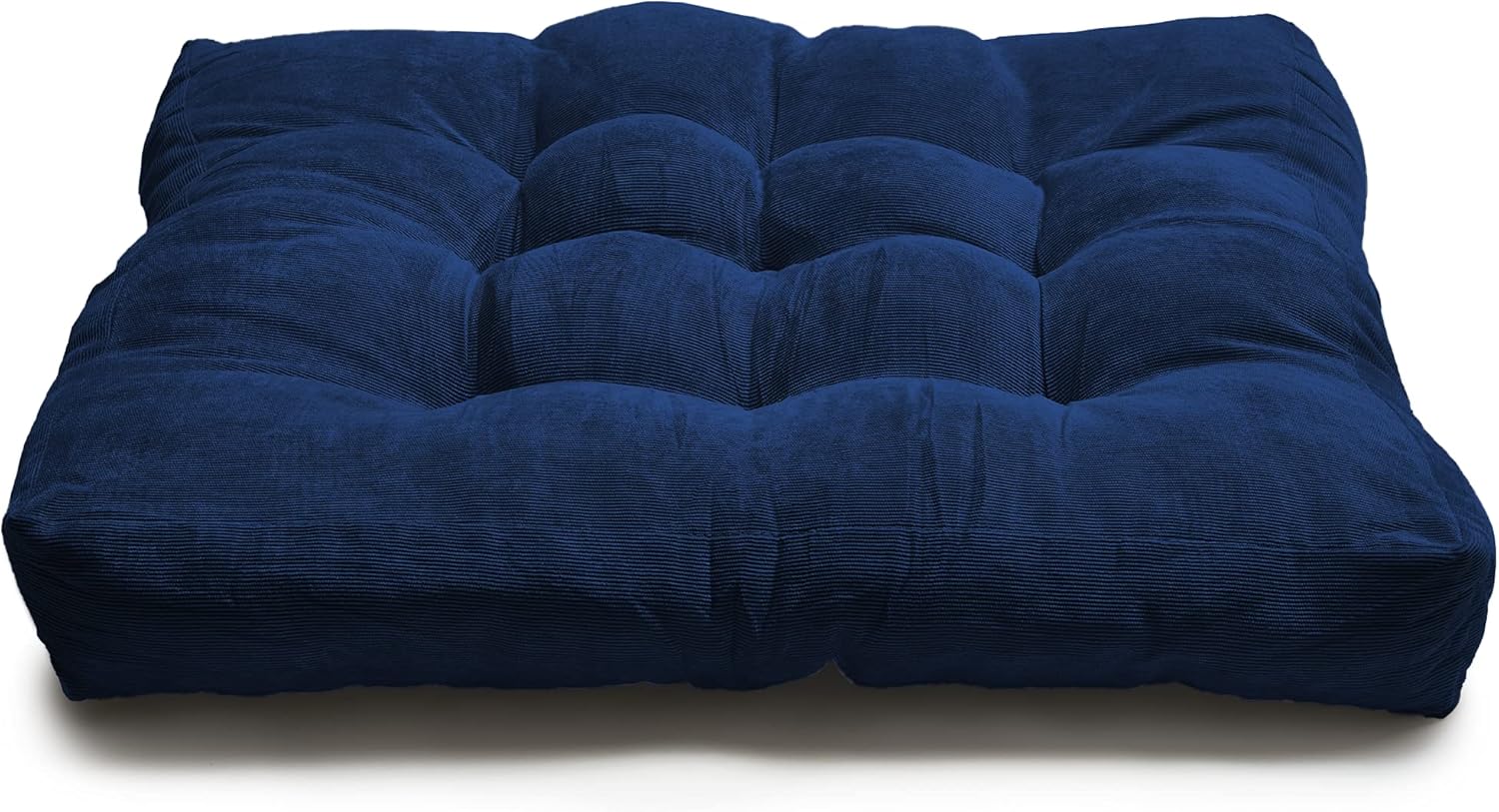LANITI 24” Inch Extra Large Floor Cushions Tufted Floor Pillow for Adults Square Meditation Ultimate Comfort Oversized Pillows for Floor Cushion (Navy)