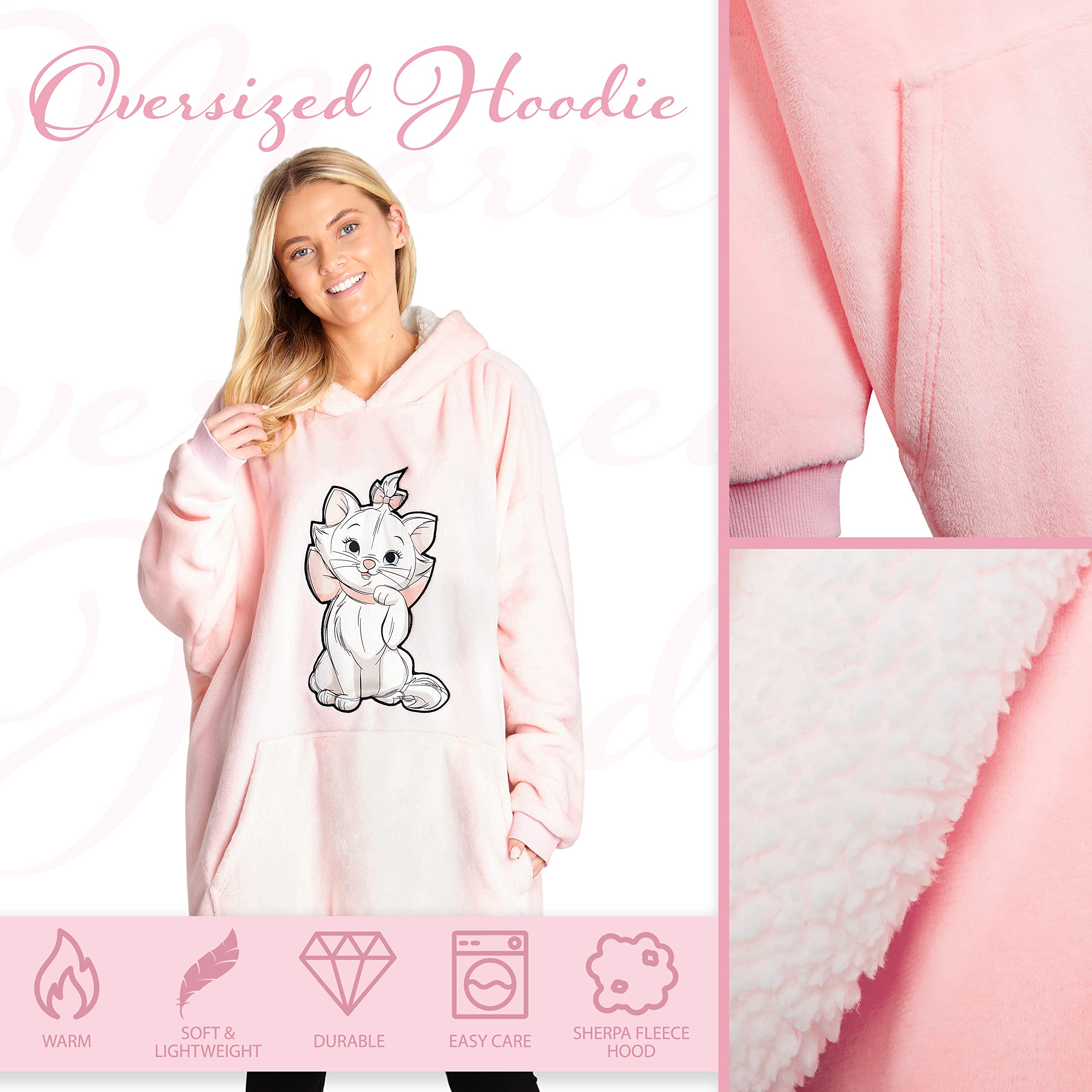 Disney Felpa Donna con Cappuccio, Oversize Blanket Hoodie Calda di Pile Minnie e Mickey