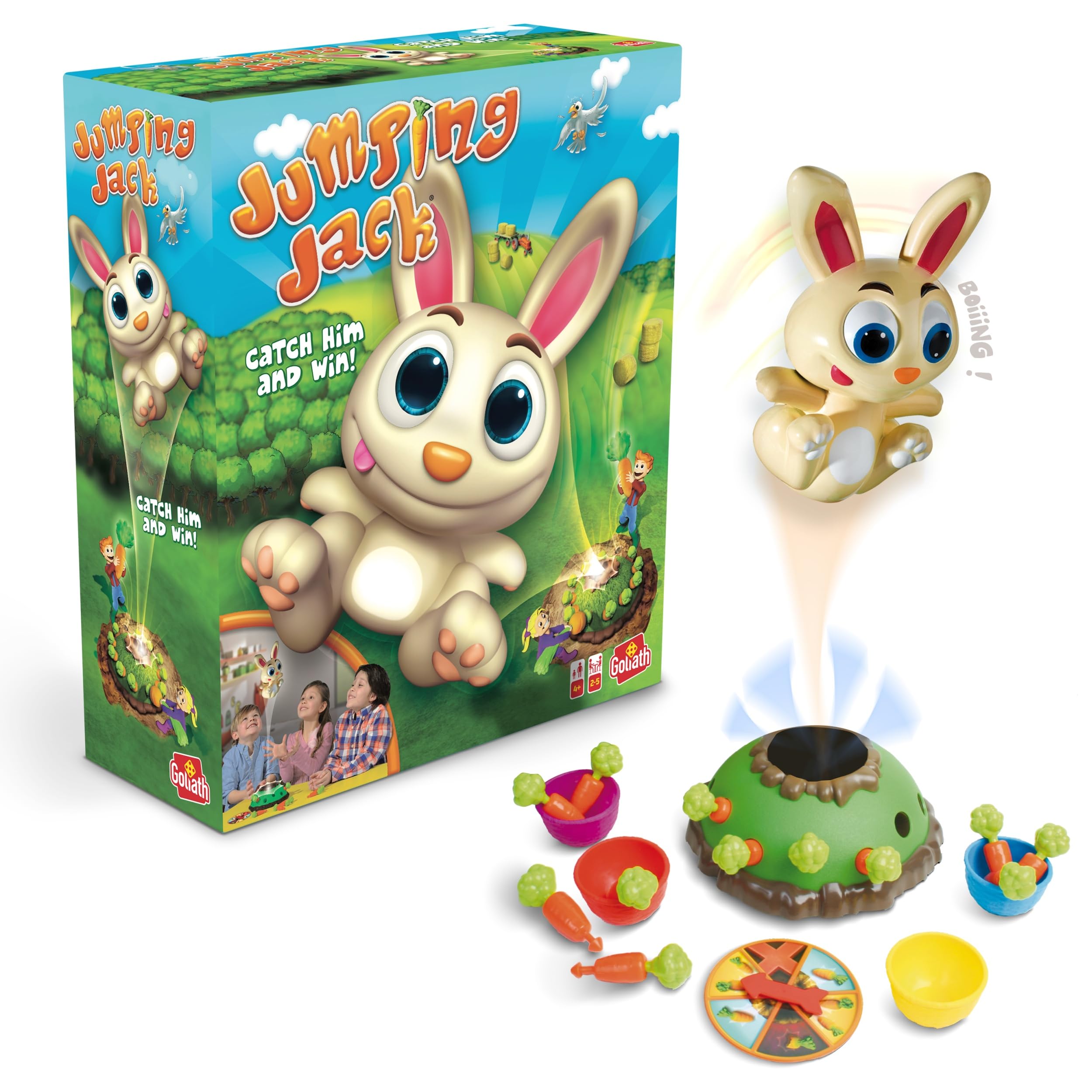 Goliath Jumping Jack - Juego de Mesa Divertido para Niños Desde 4 Años - Atrapa Zanahorias y al Conejo Saltarín - Juego Educativo y Familiar para 2-5 Jugadores - Regalo Original Niños