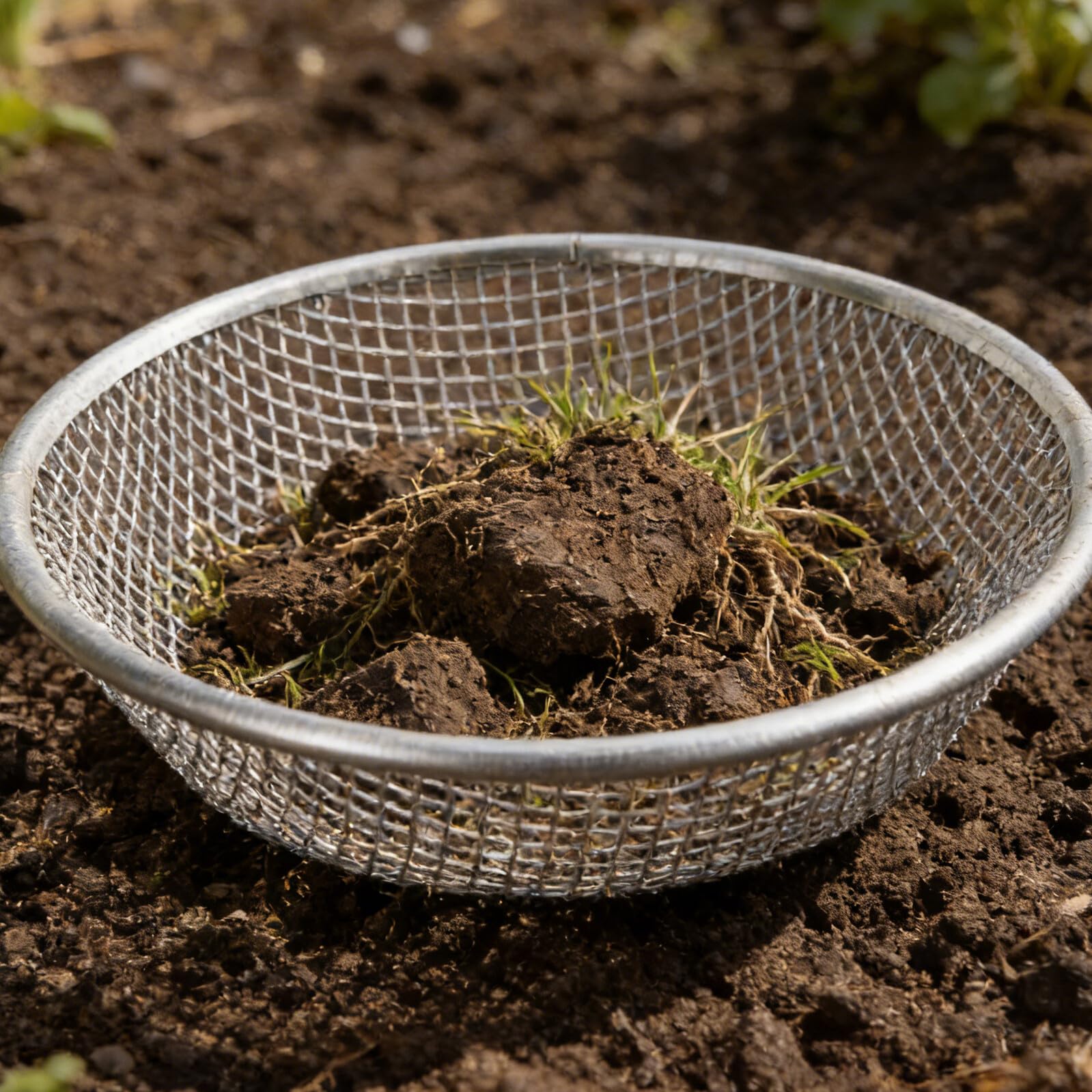 NUOBESTY Setaccio da Giardino in Ferro Zincato 12" Maglie da 3 Mm e 6 Mm, Set di 2 Pezzi per Compost, Terreno e Sabbia, Leggero e Resistente per Orticoltura e Giardinaggio su Balconi