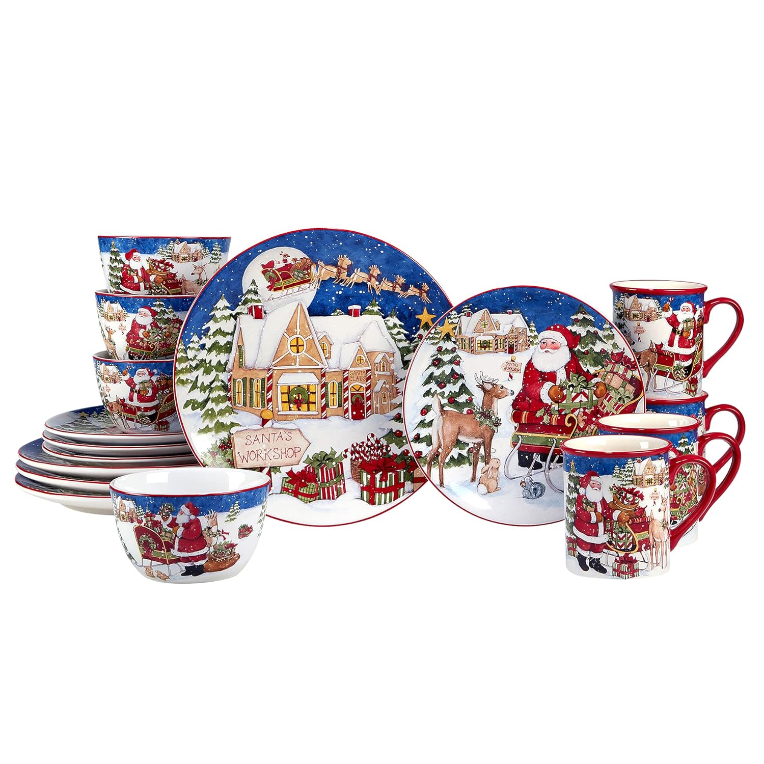 Santa's Workshop 16 Pc. Dinnerware Set