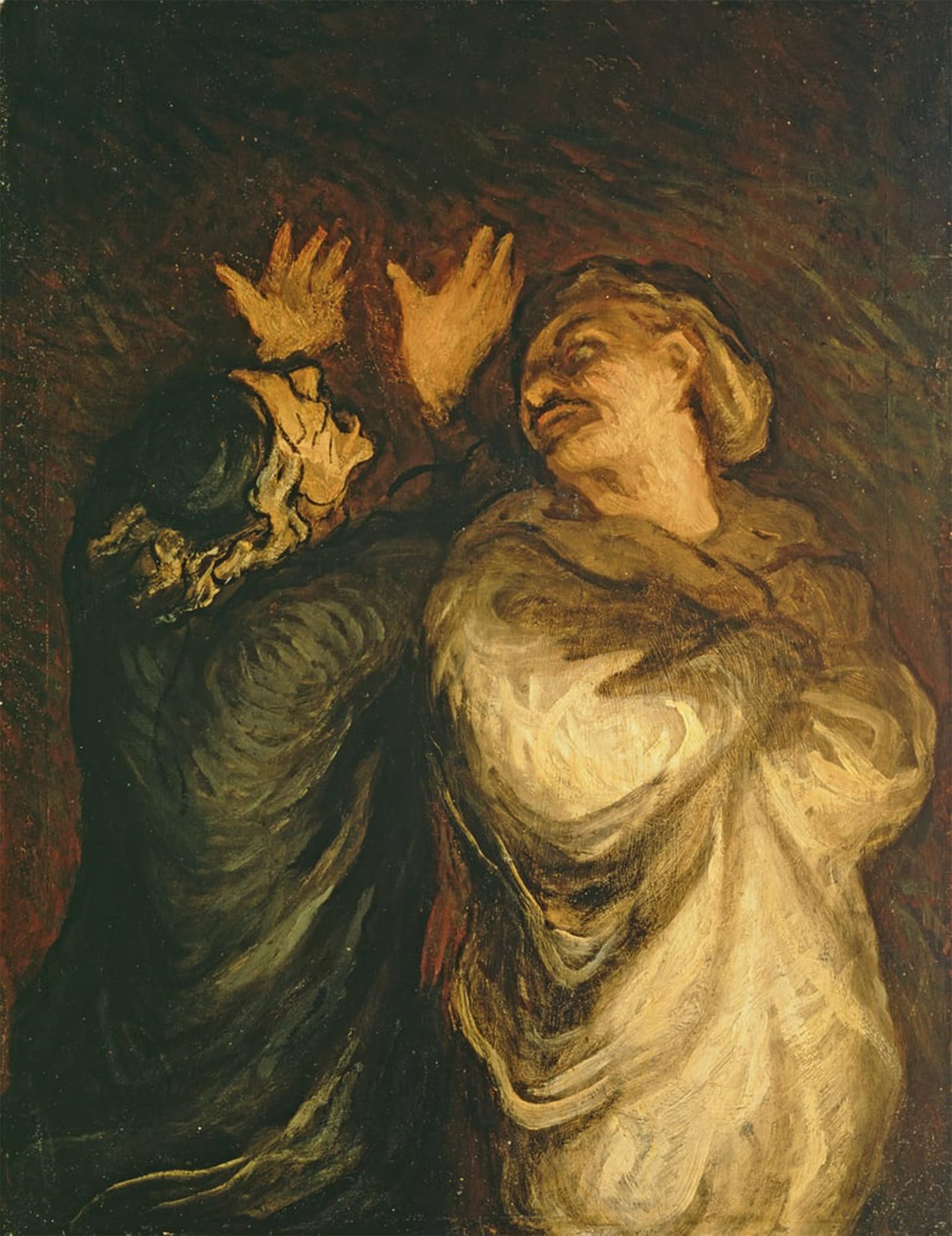 SERENDIPITP Abstract Painting Mural Print Picture Wall Decor Painting a Scapin by Honoré Daumier Vintage Wall Artwork for Home Decor 60x90cm