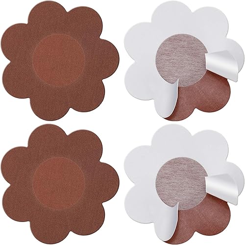 Miniatura 2 de Geyoga 30 piezas de pezón cubiertas desechables para pezones no se ven pegatinas de satén para el pecho, autoadhesivas, pétalos sujetadores