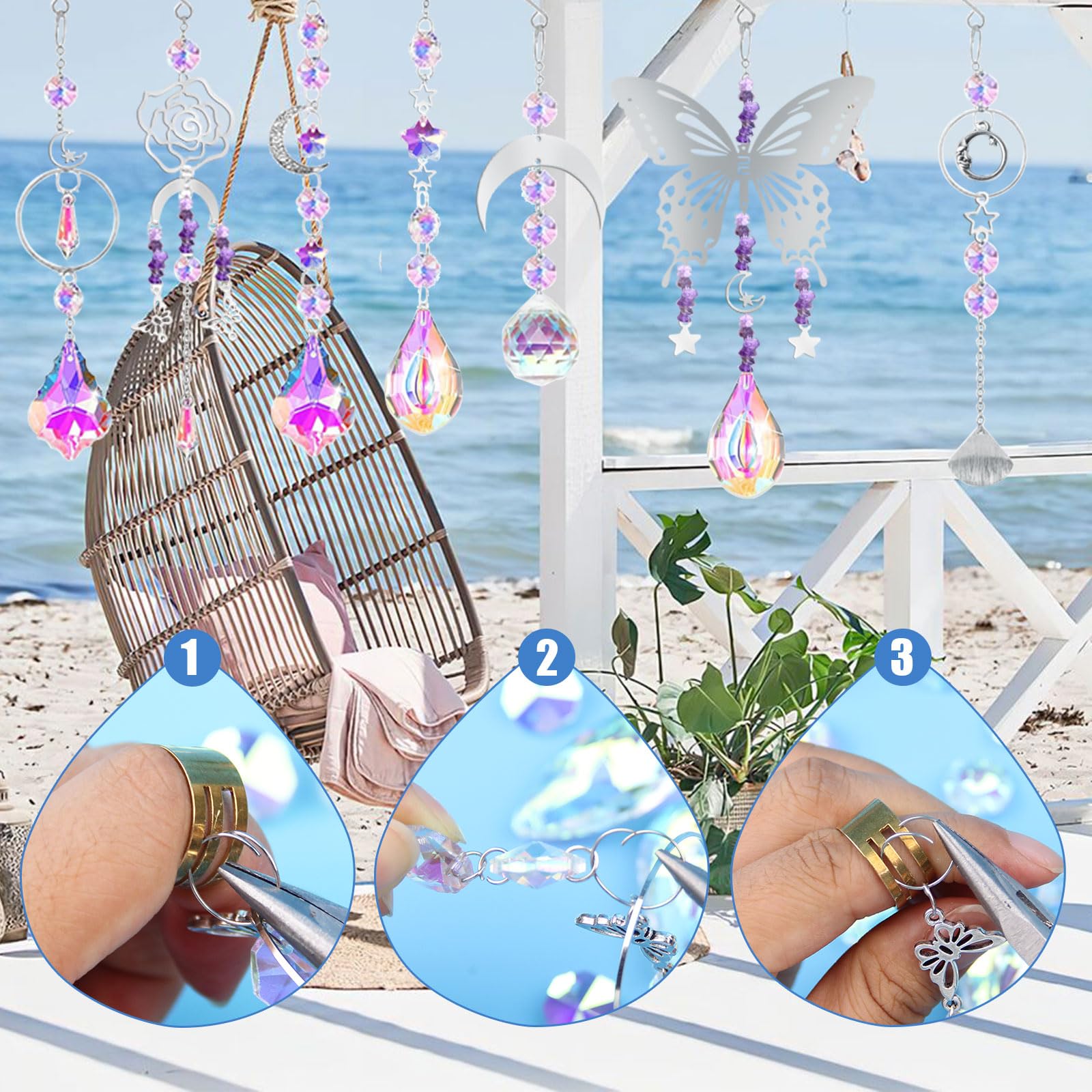 Acchiappa-Sole In Cristallo - 9 Pezzi Per Decorare Giardino E Finestre - Foto 9