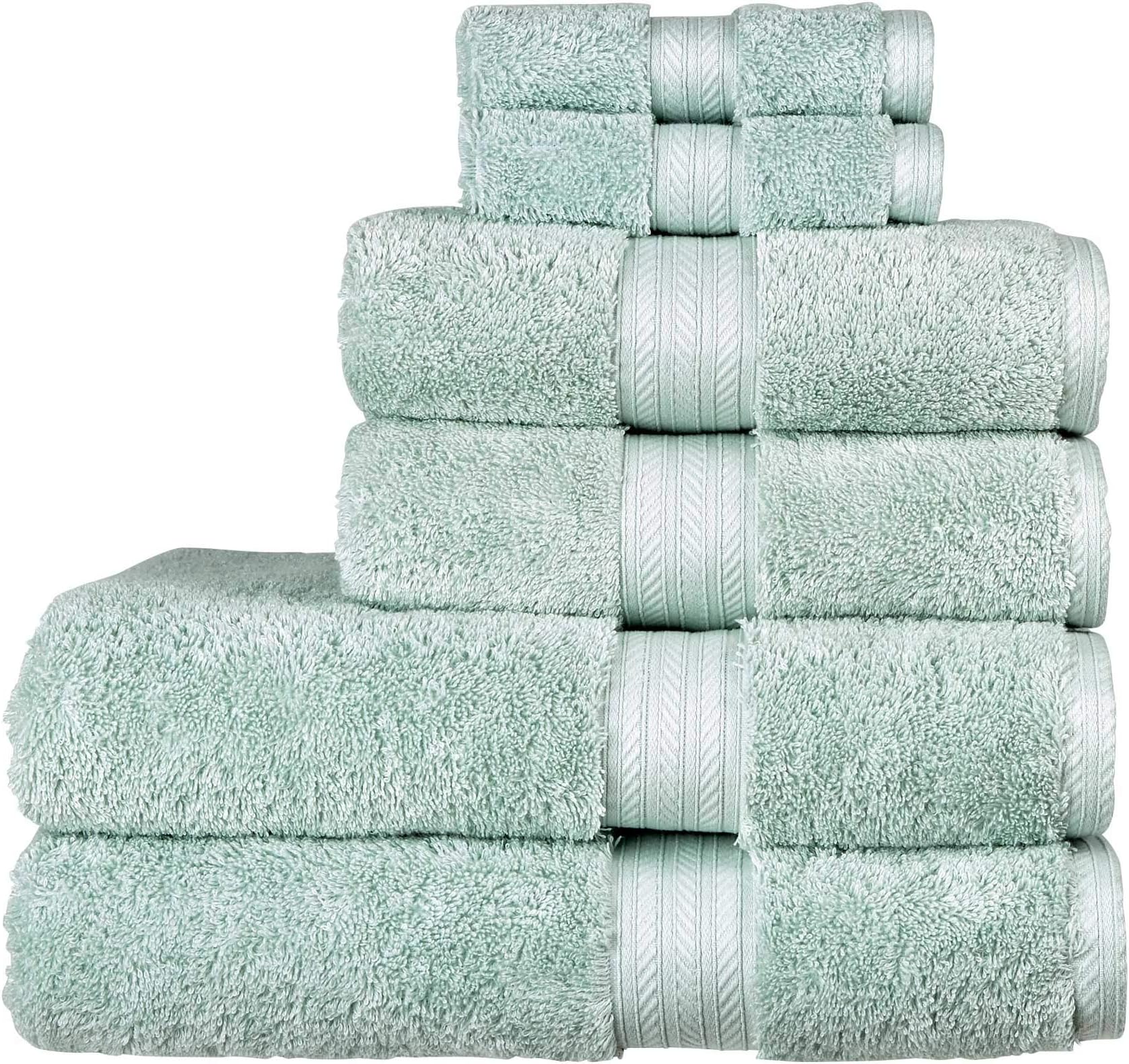 Christy Renaissance 6 Piece Towel Set | Eggshell | 100% Egyptian Cotton Pile | Luxuriously Soft and Super Absorbent | 675 GSM | 2 Bath Towels 2 Hand Towels 2 Face Cloths