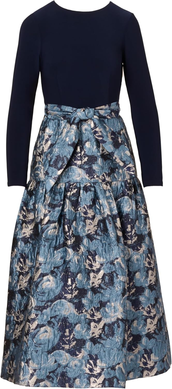 Adrianna Papell Womens Jersey Jacquard Ankle Dress - Image 5