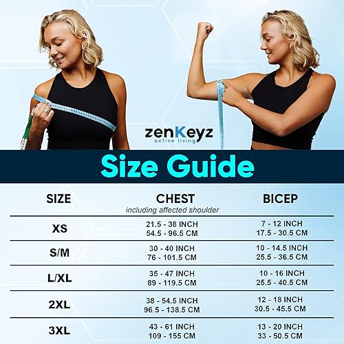 Miniatura 6 de ZENKEYZ - Hombrera para hombre y mujer de XS a 3XL, para desgarro del manguito rotador, tendinitis, dislocación, dolor, manga de compresión de