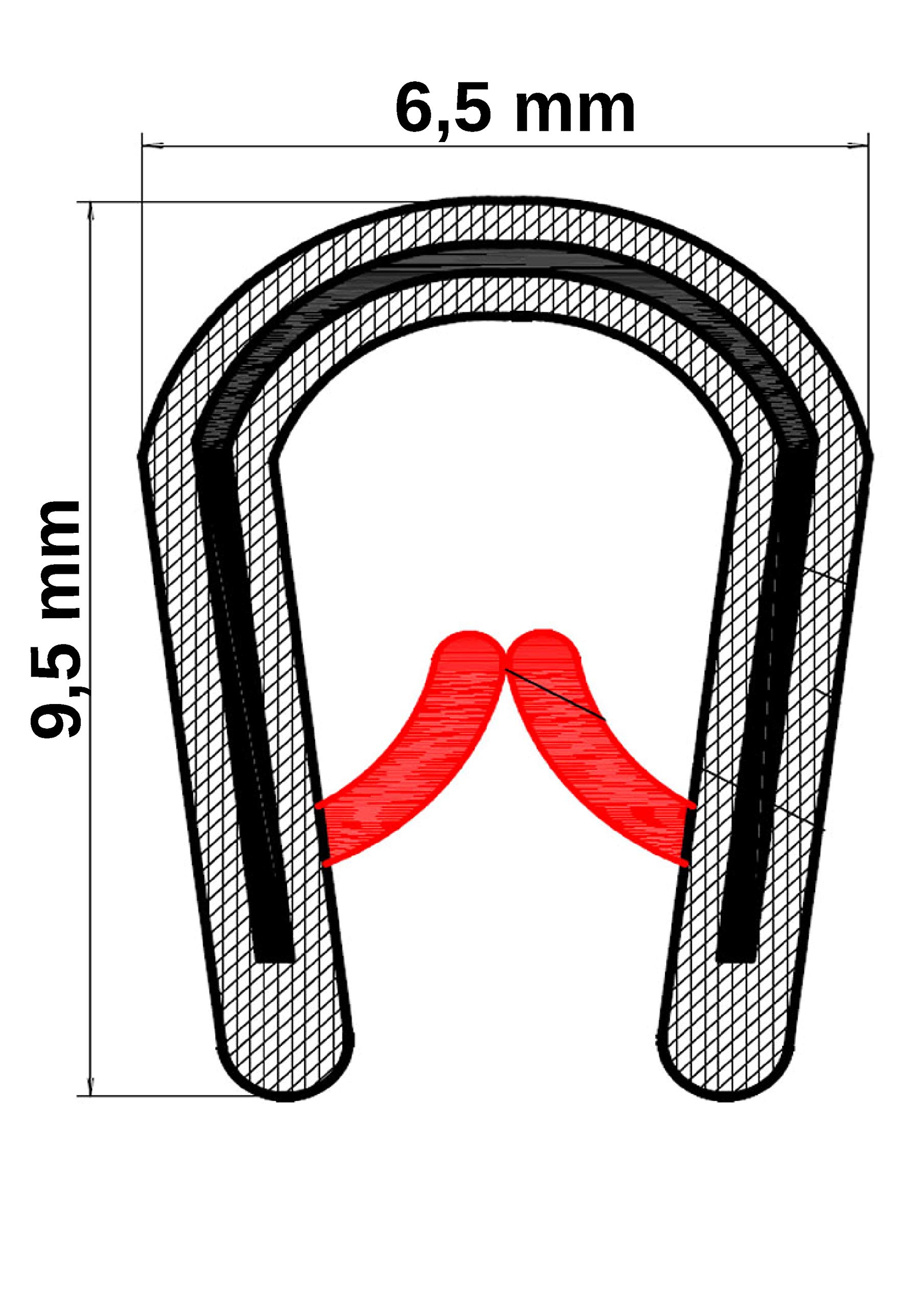 KS1-2SG Kantenschutzprofil von SMI-Kantenschutzprofi - PVC Gummi Klemmprofil - Klemmbereich 1-2 mm - mit Stahleinlage - Kantenschutz - Silbergrau - einfache Montage, selbstklemmend ohne Kleber (100 m)