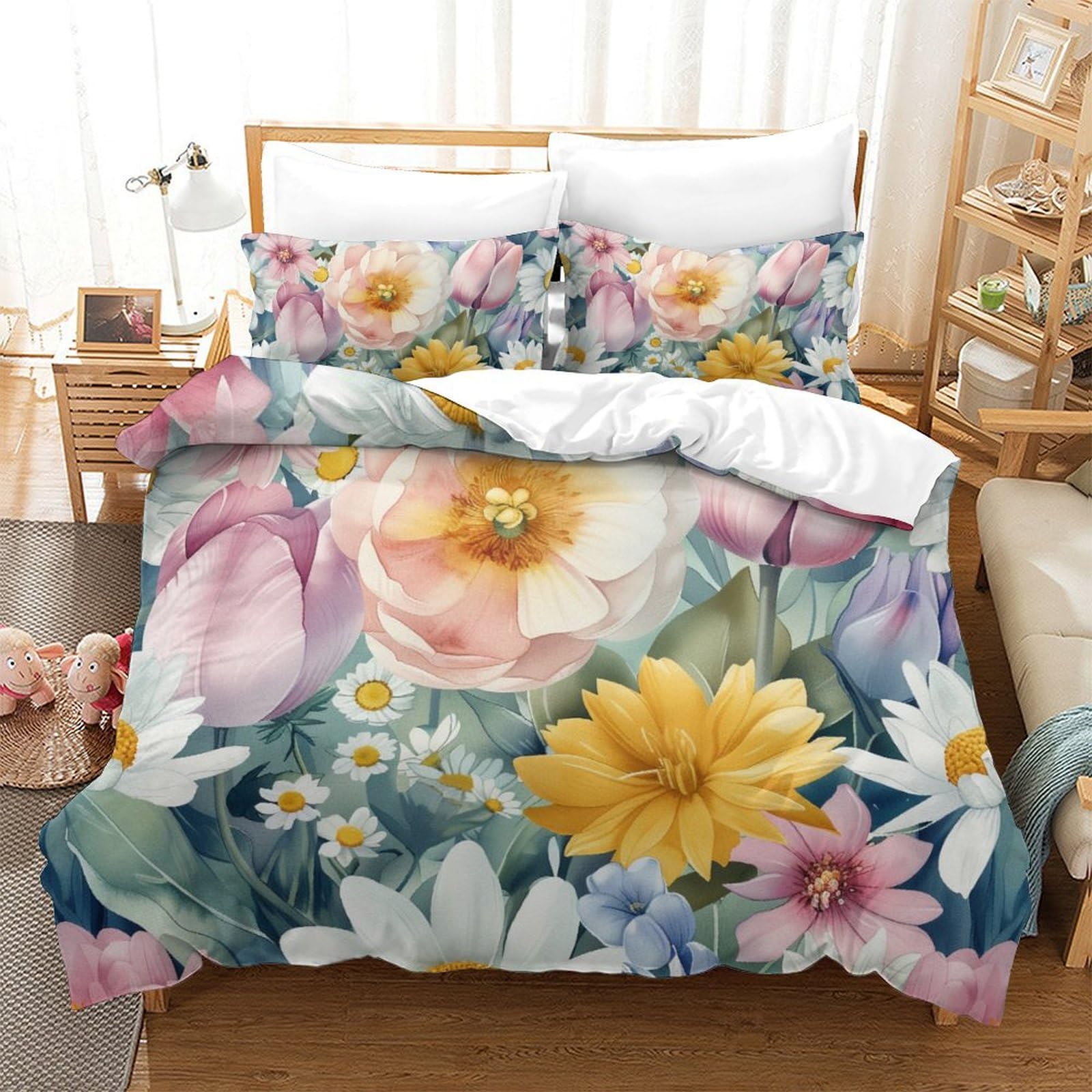 Housse de couette 260x220 fleurs 3D : finissez-en avec le linge de lit rêche