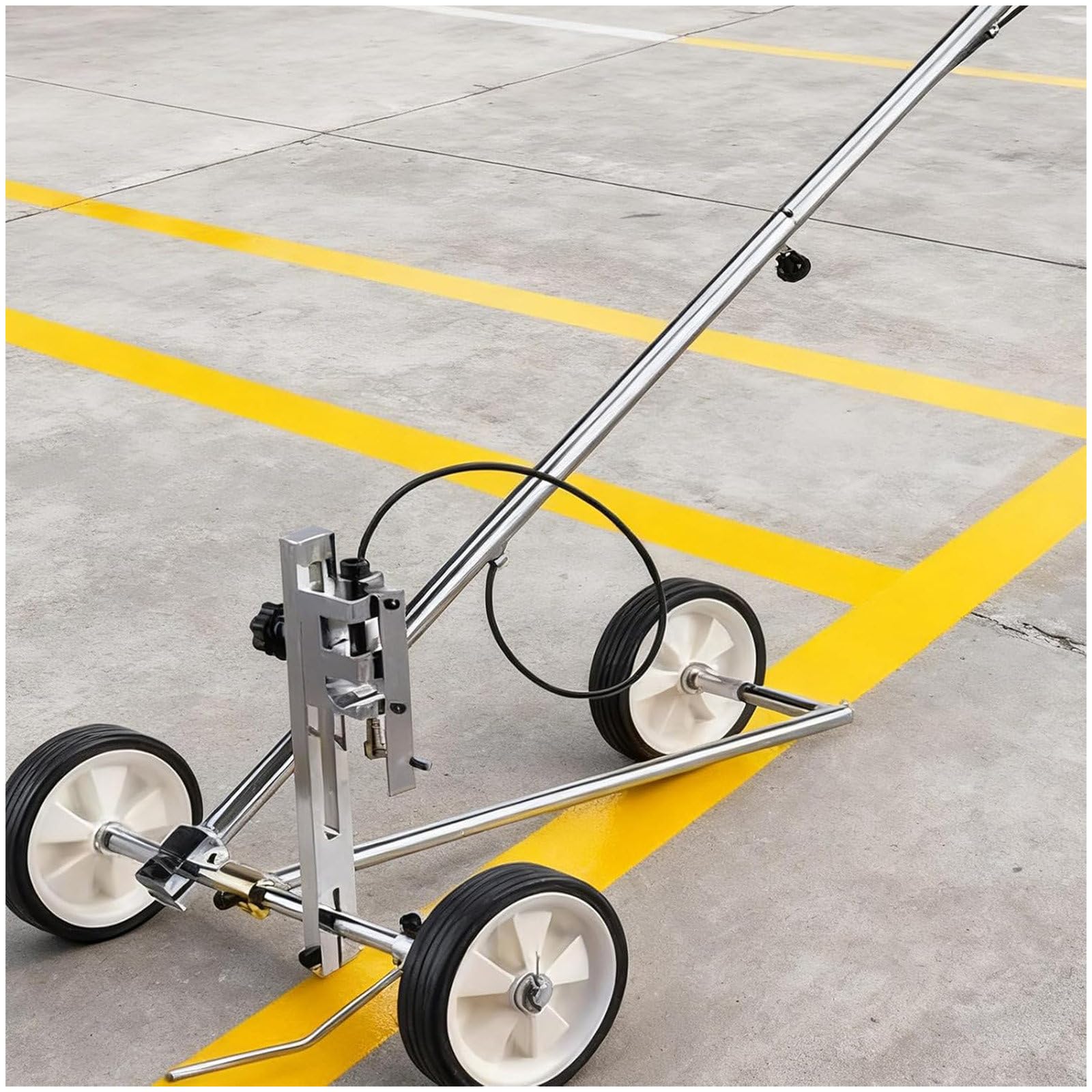 GTHTUHFD Wheeled Line Marking Machine - Hand Push Parking Lot Striping Tool For Pavement, Grass, Turf, Works With Any Airless Sprayer, Ideal For Touch-Ups And Small Jobs