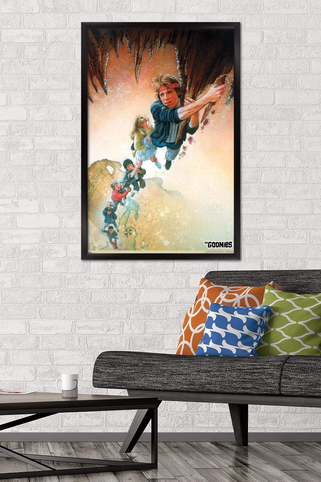 Trends International The Goonies - Key Art Wall Poster, 22.375" x 34", Black Framed Version