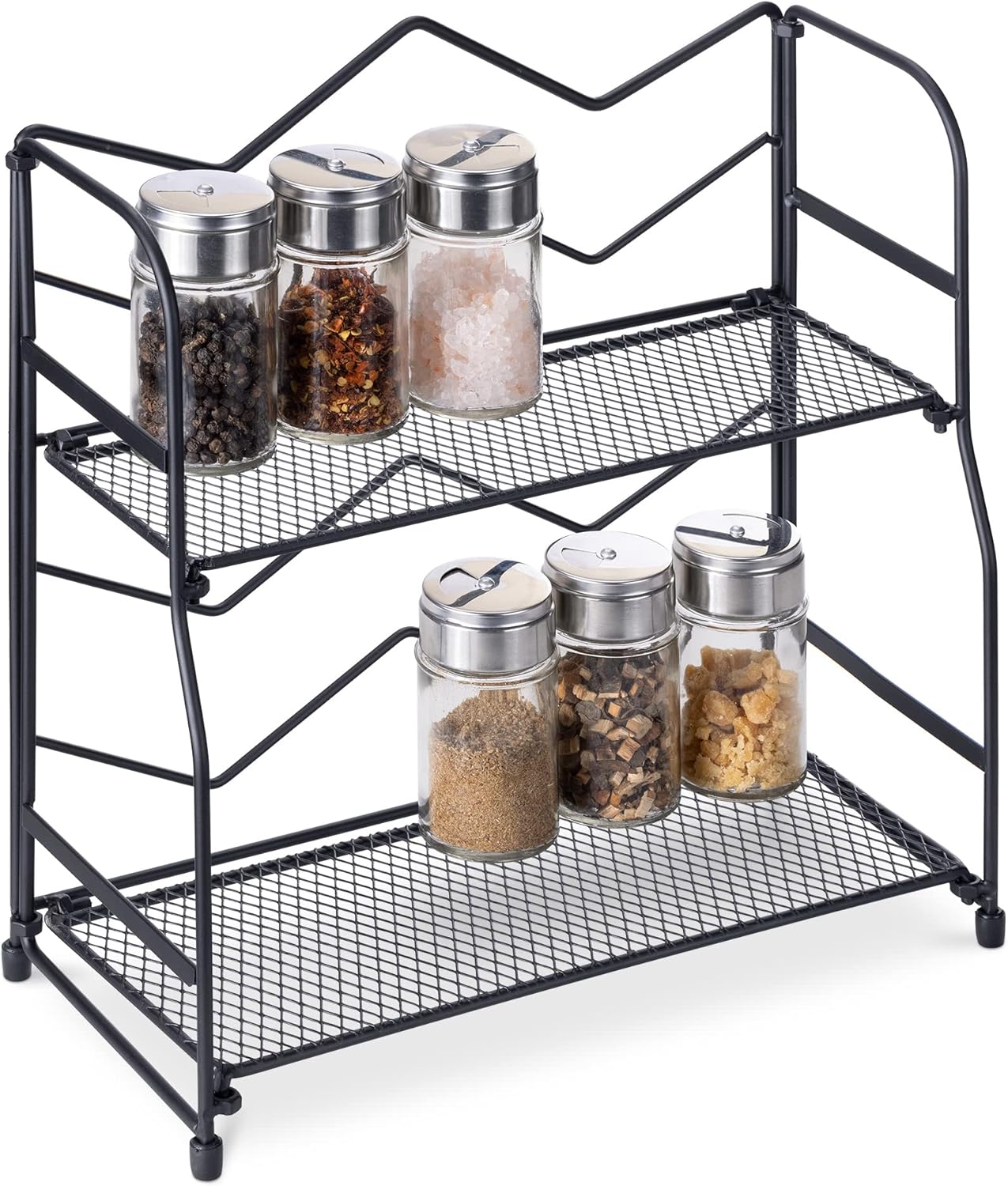 Navaris Spice Rack Free Standing 2Tier Foldable Seasoning Rack