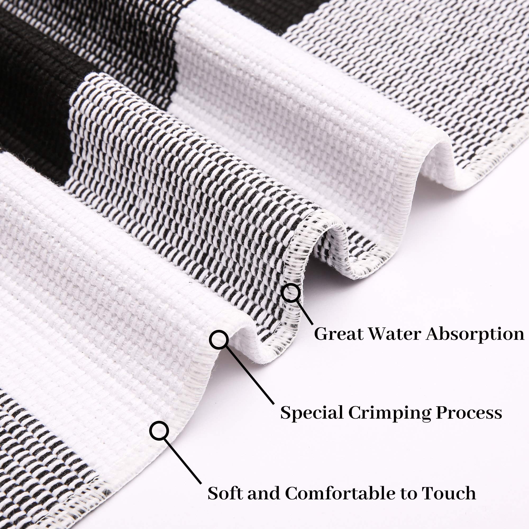 IOHOUZE Buffalo Plaid Checkered Rug -5x8 Front Door Mats, Washable Rug for Front Porch Decor, Spring Summer Welcome Mats Outdoor, Black White Rug for Farmhouse/Entryway/Home Entrance