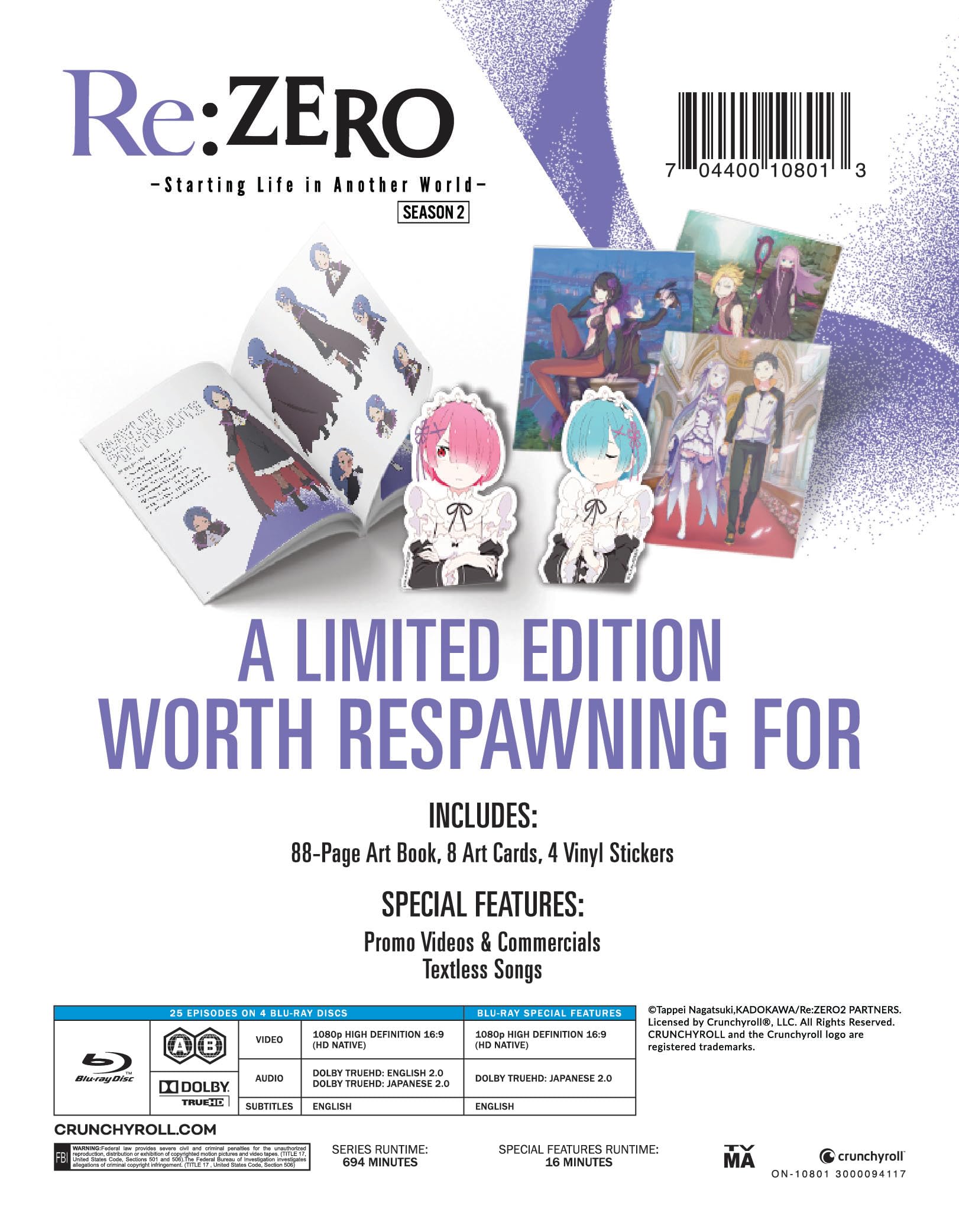 Re:ZERO -Starting Life in Another World- Season 2 [USA] [Blu-ray]