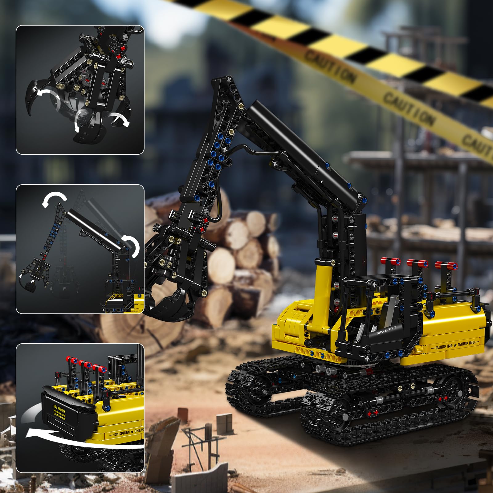 Mould King 17077 Hydraulic Wood Grabber Building Block Model - Image 3