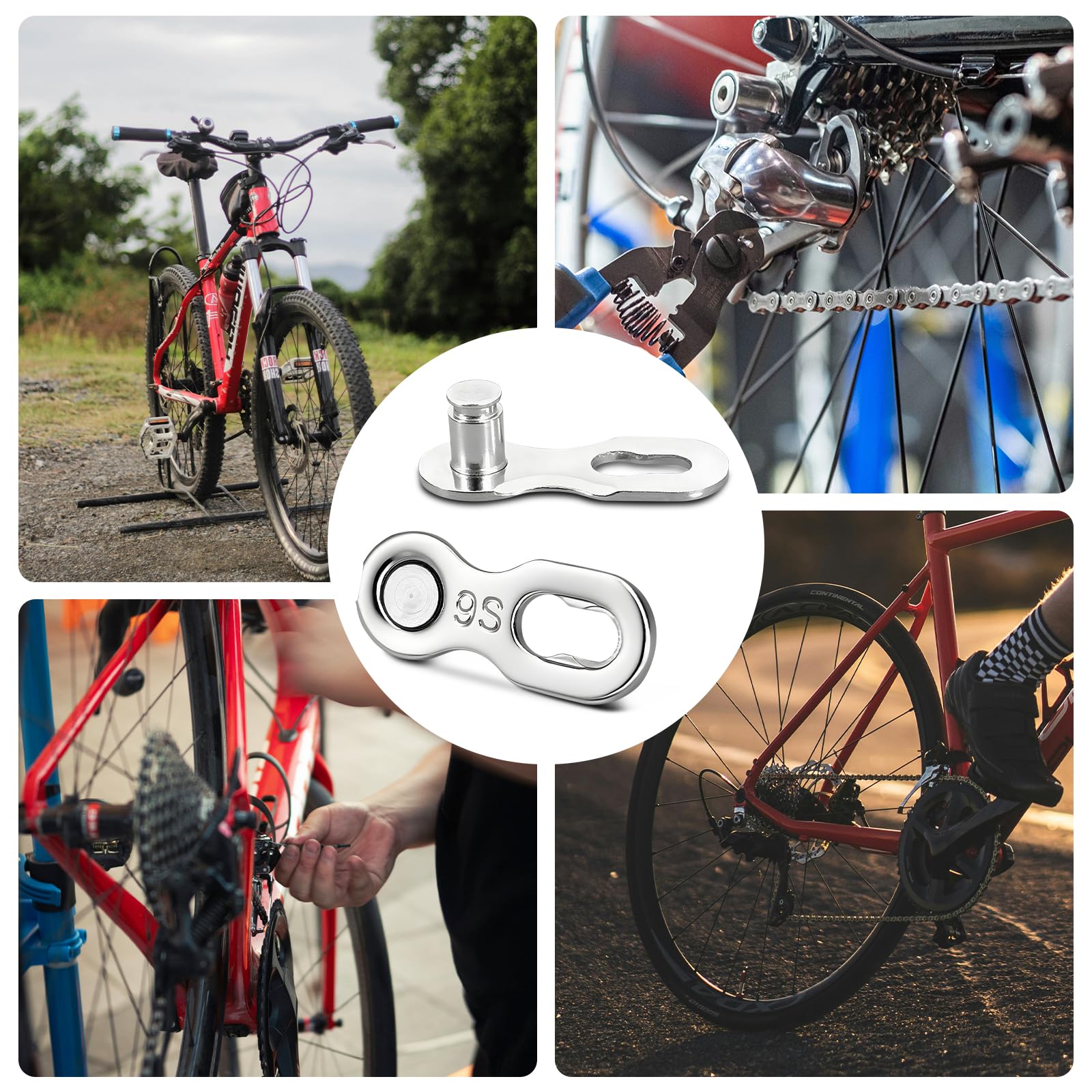 Sram 9 Speed Bike Chain Chain Lock 9 Compartments, 5 Pairs Chain Chain  Bicycle Chain Chain Chain Bicycle Chain Link Chain For 6, 7, 8, 10 Step  Chain(9 Gears 9 Speed Bicycle Chains