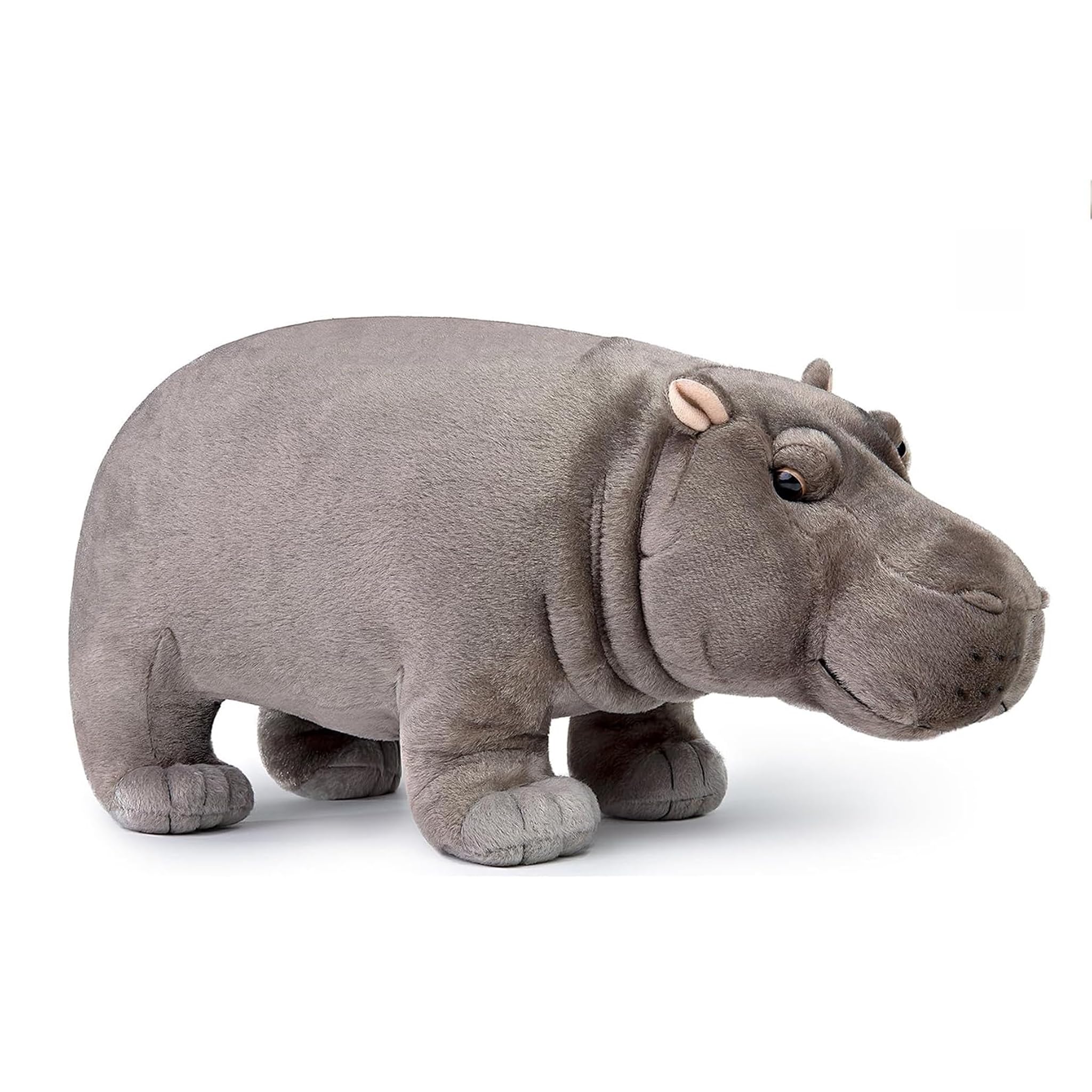 RLOMUTE Soft Hippo Toy, Hippo Teddy Realistic Plush Toy with Squeaker, 28cm