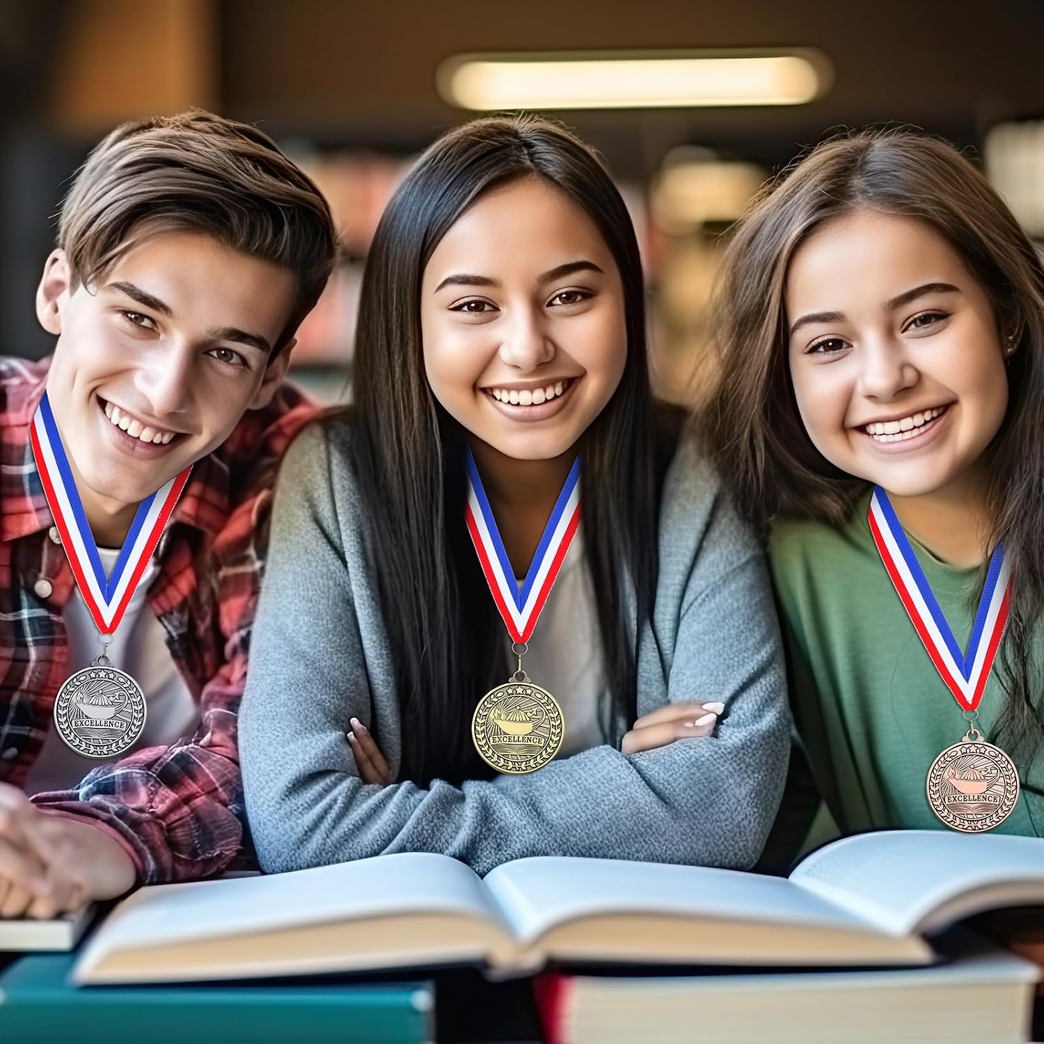 Quelay 30 Pcs 2'' Award Medals Bulk Gold Silver Bronze Winner Medals with Neck Ribbons Metal Trophy Award Prize Gift for Kids Adults Competitions, Graduation Party, Tournaments