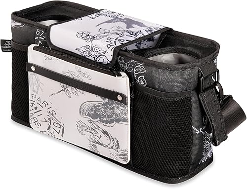 Miniatura 10 de Organizador universal para cochecito WONDERFOLD con portavasos con aislamiento, cierre de gancho y bucle, asa de sujeción, 2 bolsillos de Paisaje