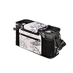 WONDERFOLD Universal Parent Console Stroller Organizer with 2 Insulated Cup Holders, Hook & Loop Handle Attachment, 2 Storage Pockets, Removable Shoulder Strap, Van Gogh Museum Sketches