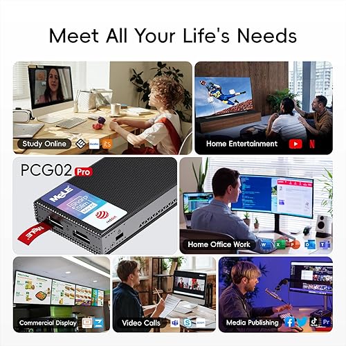 Miniatura 7 de MeLE PCG02 Pro sin ventilador Mini PC Stick J4125 8GB256GB Windows 11 Pro Micro Computer Stick Dual HDMI 4K Wi-Fi5 Gigabit Ethernet BT4.2 Soporte