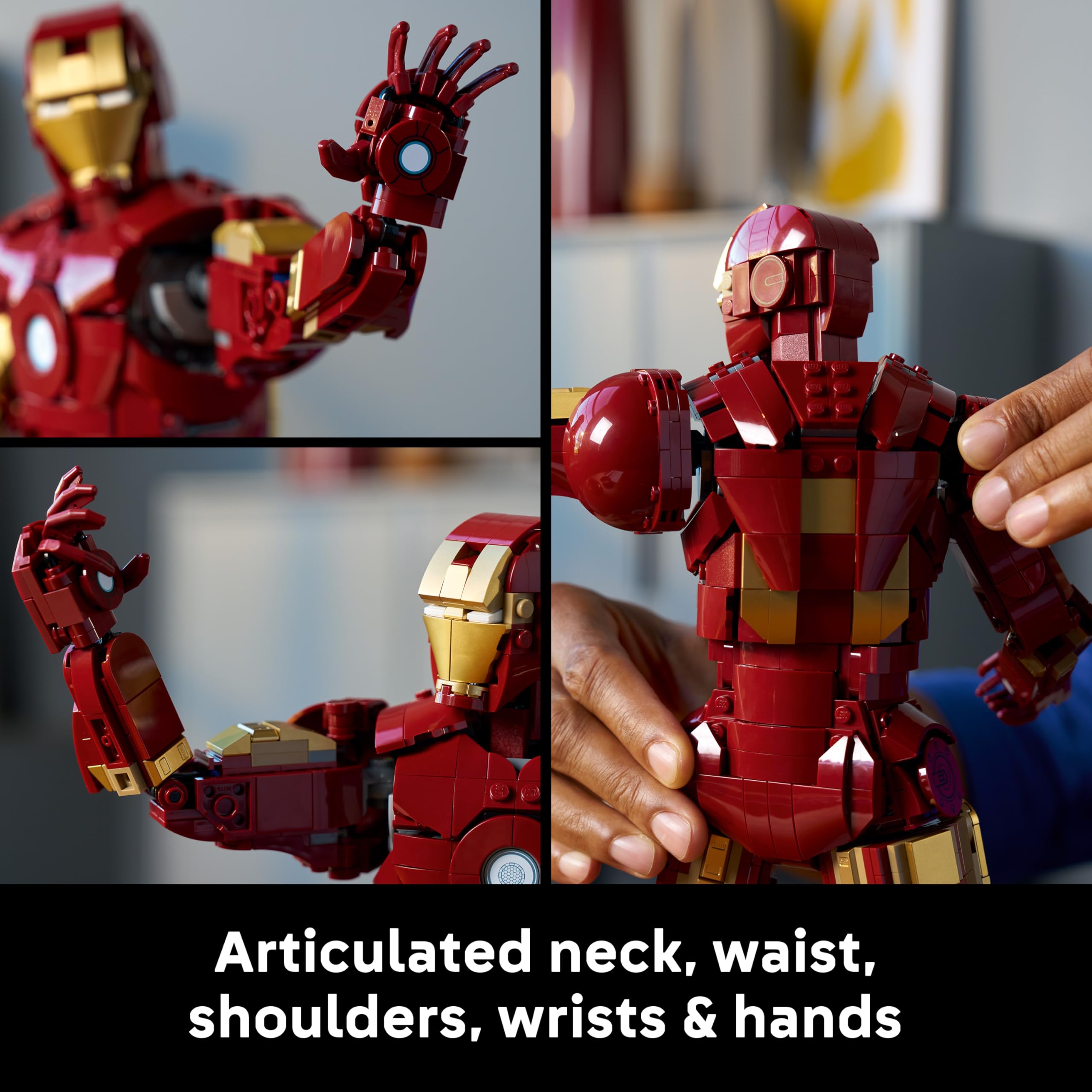 LEGO | Marvel Iron Man Mark 3 Collectors' Edition Figure - Avengers Display Model Kit for Adults - incl. a Minifigure & Arc Reactor - Collectible Gift for Fans - 76344 — view 3
