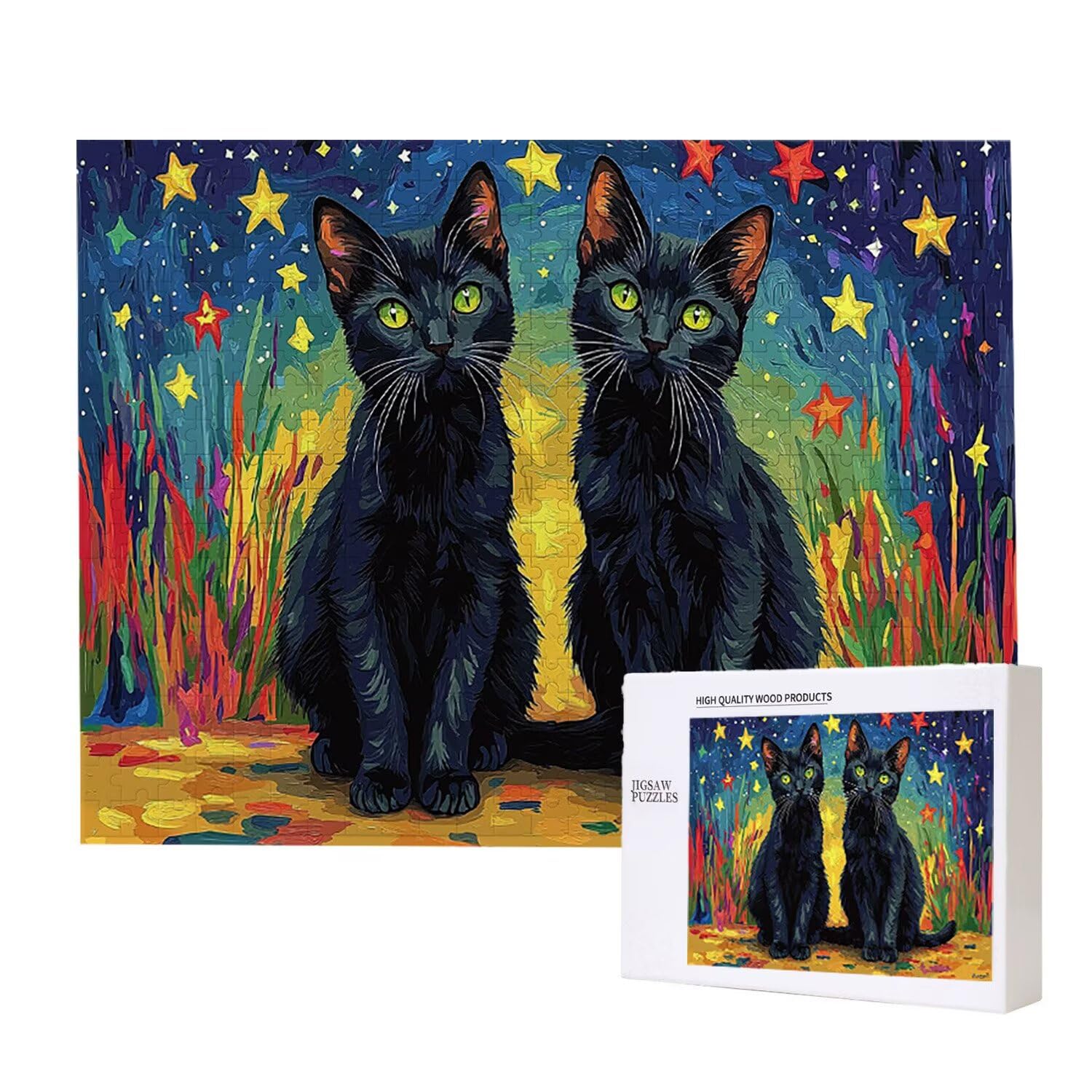 1000 sztuk puzzli, gwiazda kot 1000 sztuk puzzli dla dorosłych, prezent rocznicowy, prezent świąteczny, dekoracja domu, zapobieganie degeneracji mózgu u osób starszych v-900