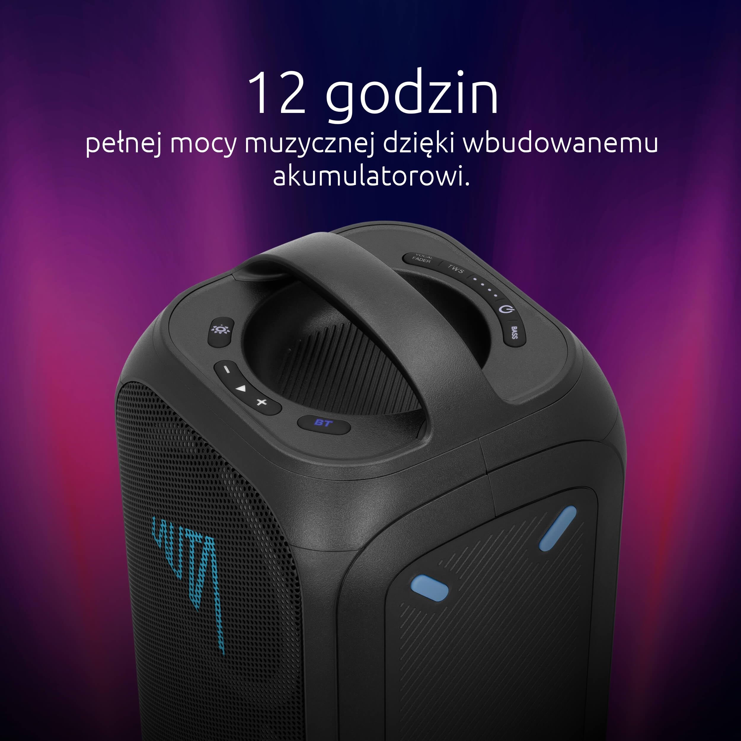 TechniSat LAUTA WUMMSBOX – przenośny głośnik Bluetooth Premium (160 W Peak, potężny dźwięk 103 dB, głęboki bas Bass Boost, TWS, 12 h pracy, LED, wodoodporność IPX4, 80 W RMS, idealny na imprezy)