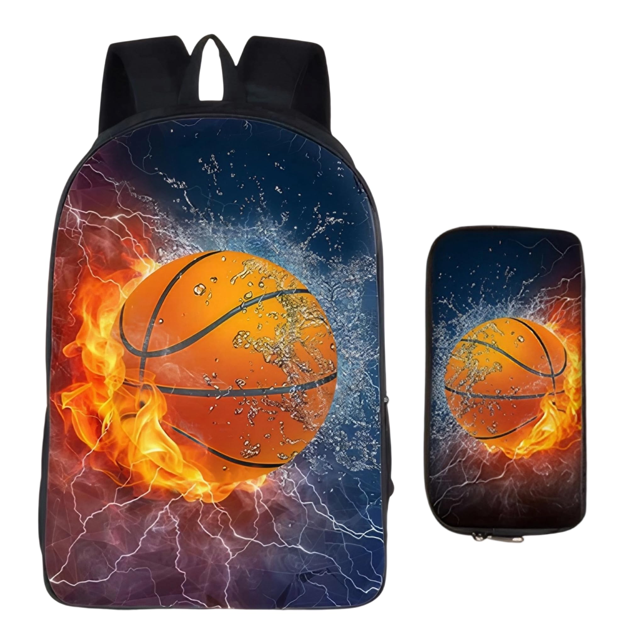 ZPSOSPZ Basketball Schoolbag, Pen Bags with Basketball Print, Kids Backpack for School, Elementary Primary Large Capacity Bookbags, Primary Large Capacity Bookbags, Backpack School Bags Girls