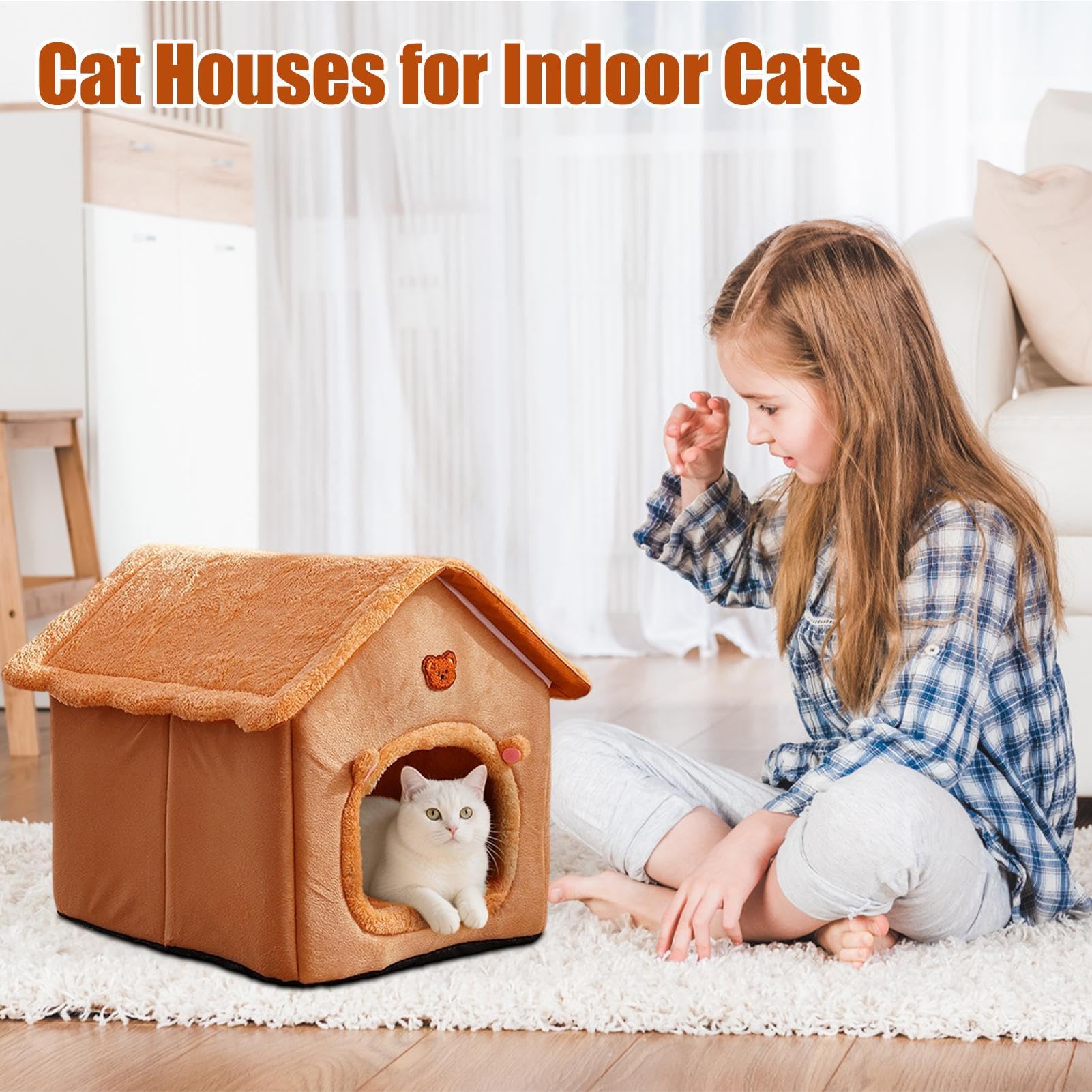 Cama Cueva Para Gatos Refugio Calmante Plegable Antideslizante | Cama Cálida Para Perros Pequeños Y Cueva Para Gatos para Cachorro Perro Pequeño Mascota Dormitorio Salón Balcón Apartamento
