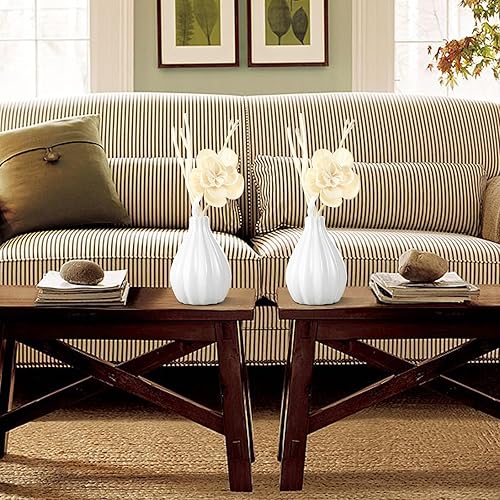 Miniatura 9 de Juego de difusor de varillas de flores secas, palitos naturales, botella de cerámica elegante, juego de aceite de aromaterapia, fragancia para el