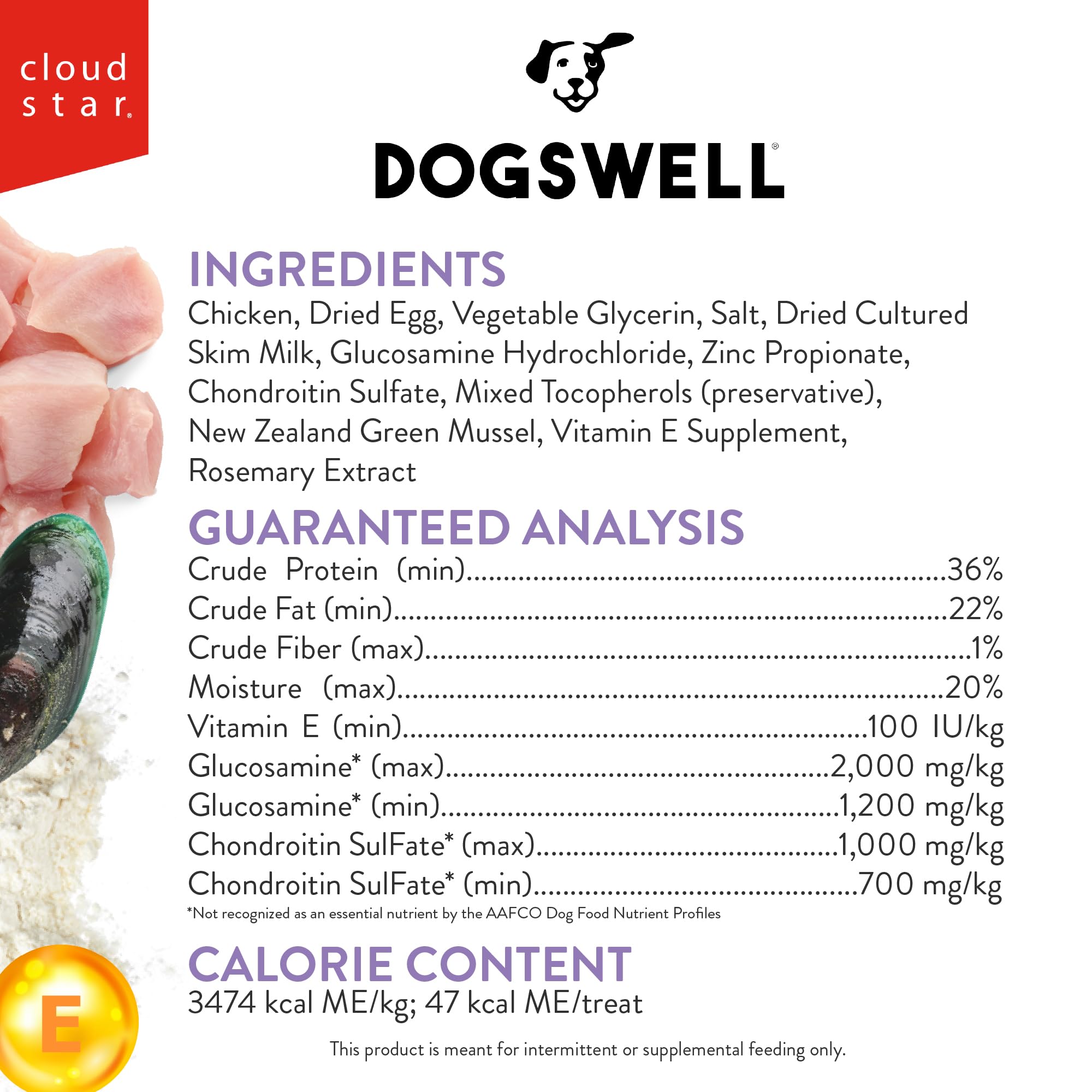 DOGSWELL Hip & Joint Dog Treats 100% Meaty, Grain Free, Glucosamine Chondroitin & Omega 3, Chicken Soft Strips 12 oz - image 3