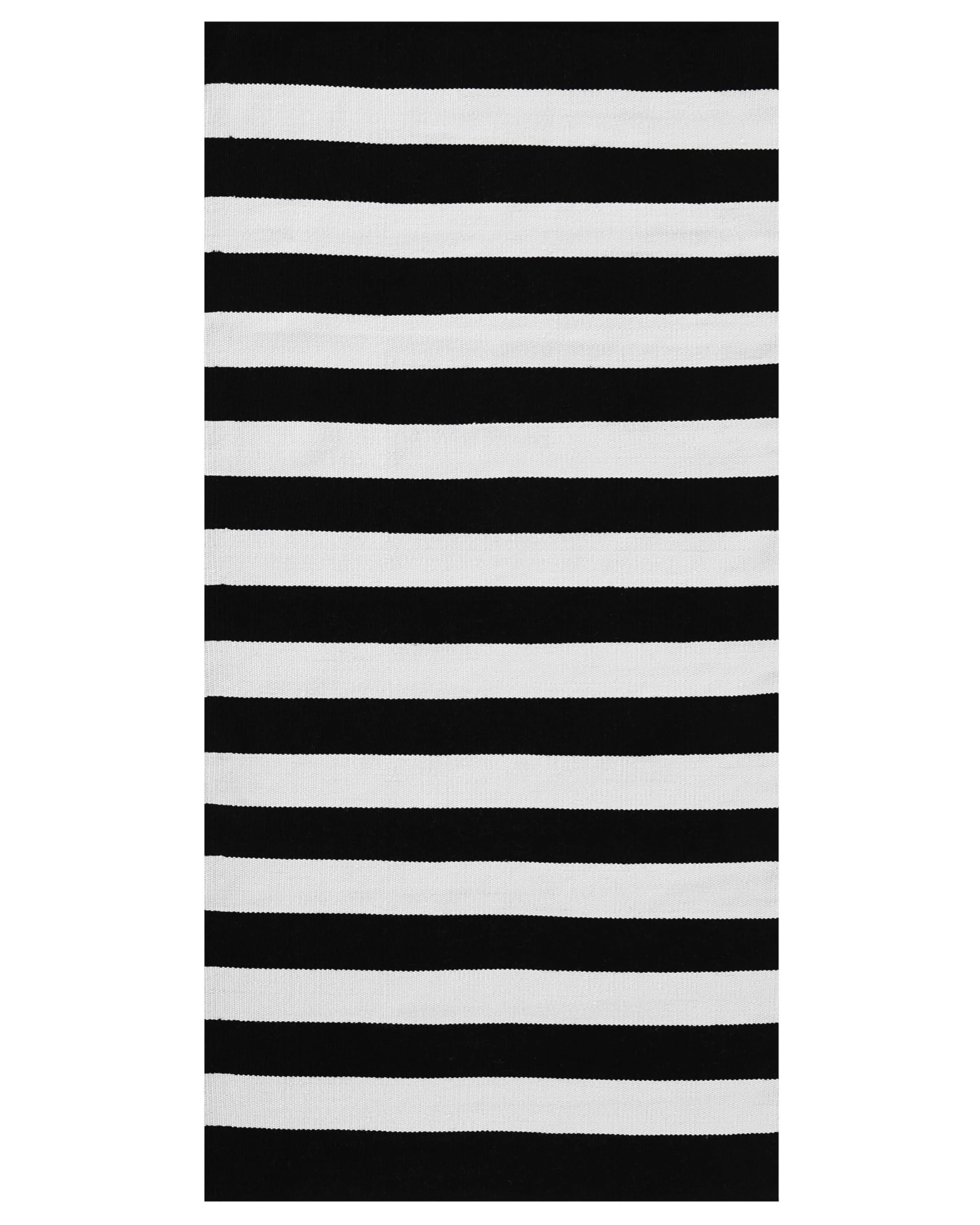 Terasseteppich Balkonteppich mit schwarz-weißen Streifen 80 x 150 cm Tavas