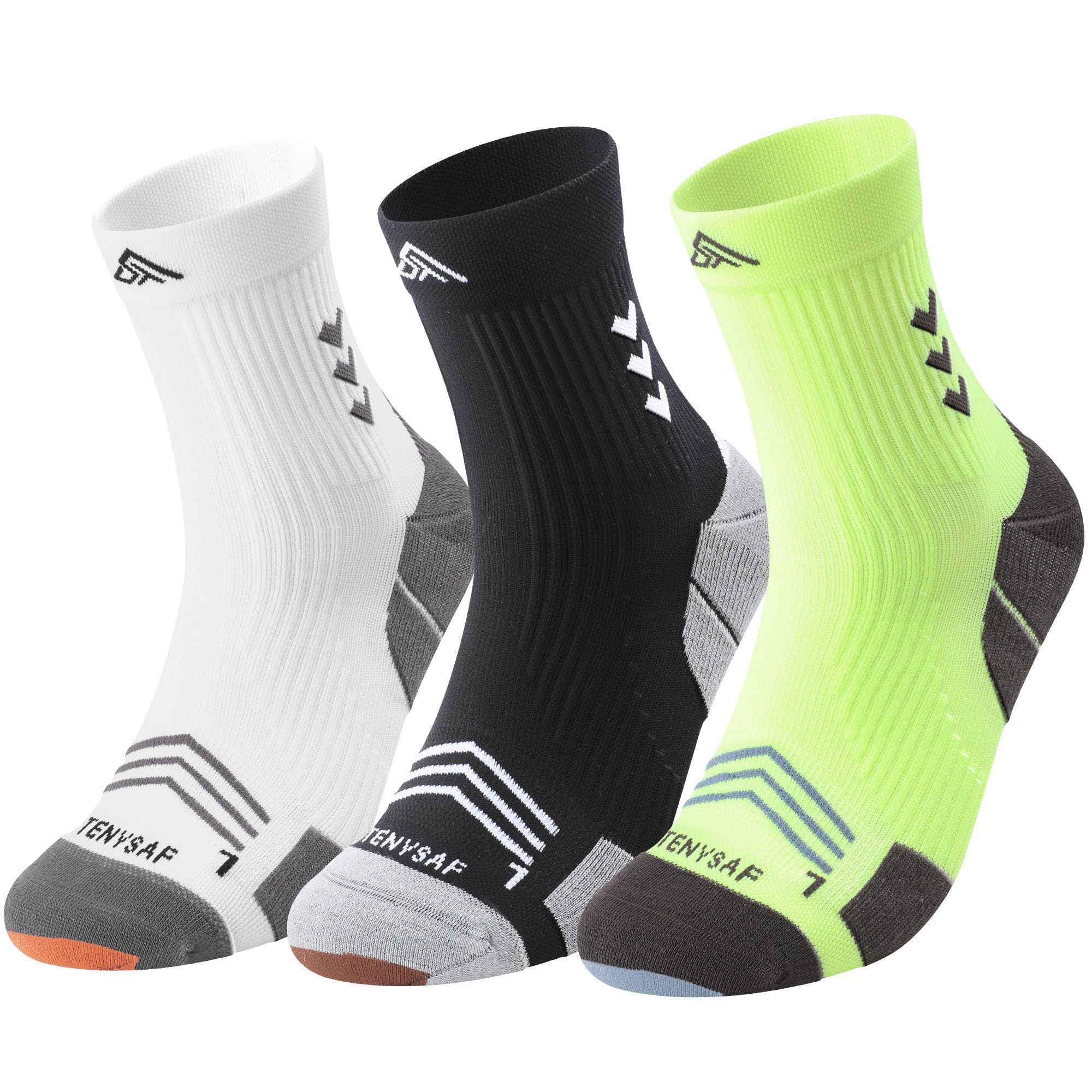Lounwee Compression Sport Running Socks: Crew Sock with Arch Support for Men Women Hiking Cycling Football,Gift for Runners