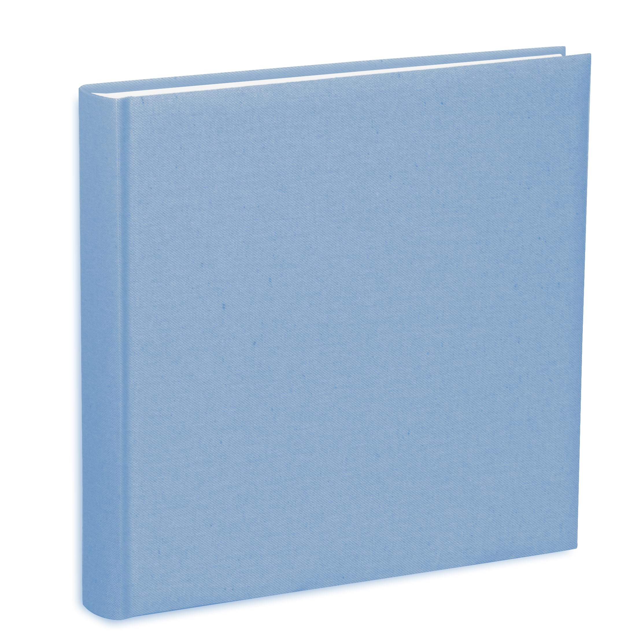 Photo Album 31X31 80 Pages with Tissue Fabric Cover, Light Blue Cotton