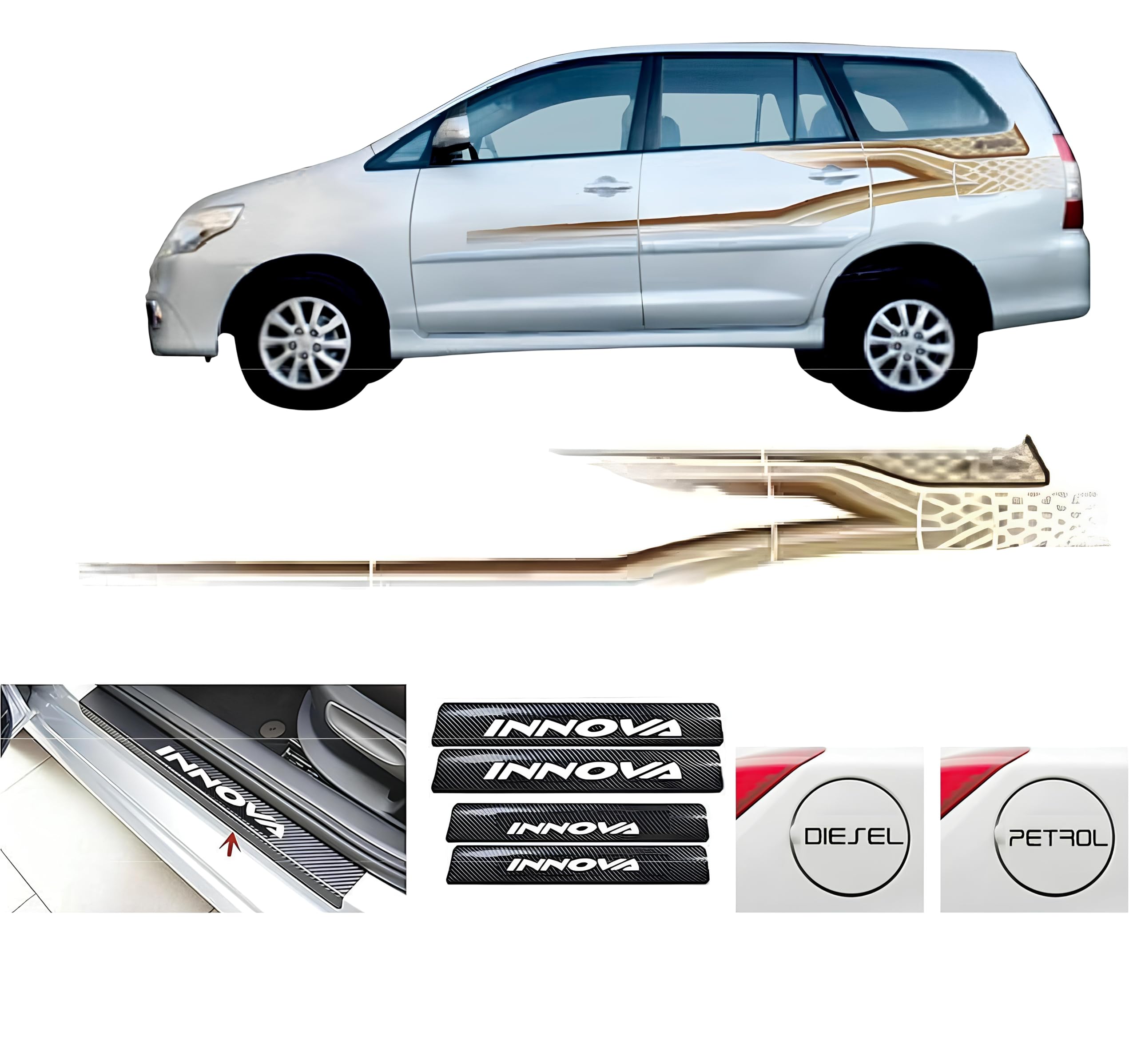 INNOVA CAR Sticker, Body Graphic Stickers for Both Sides Compatible with Innova 2012-2016 (Both Sides)-image-12