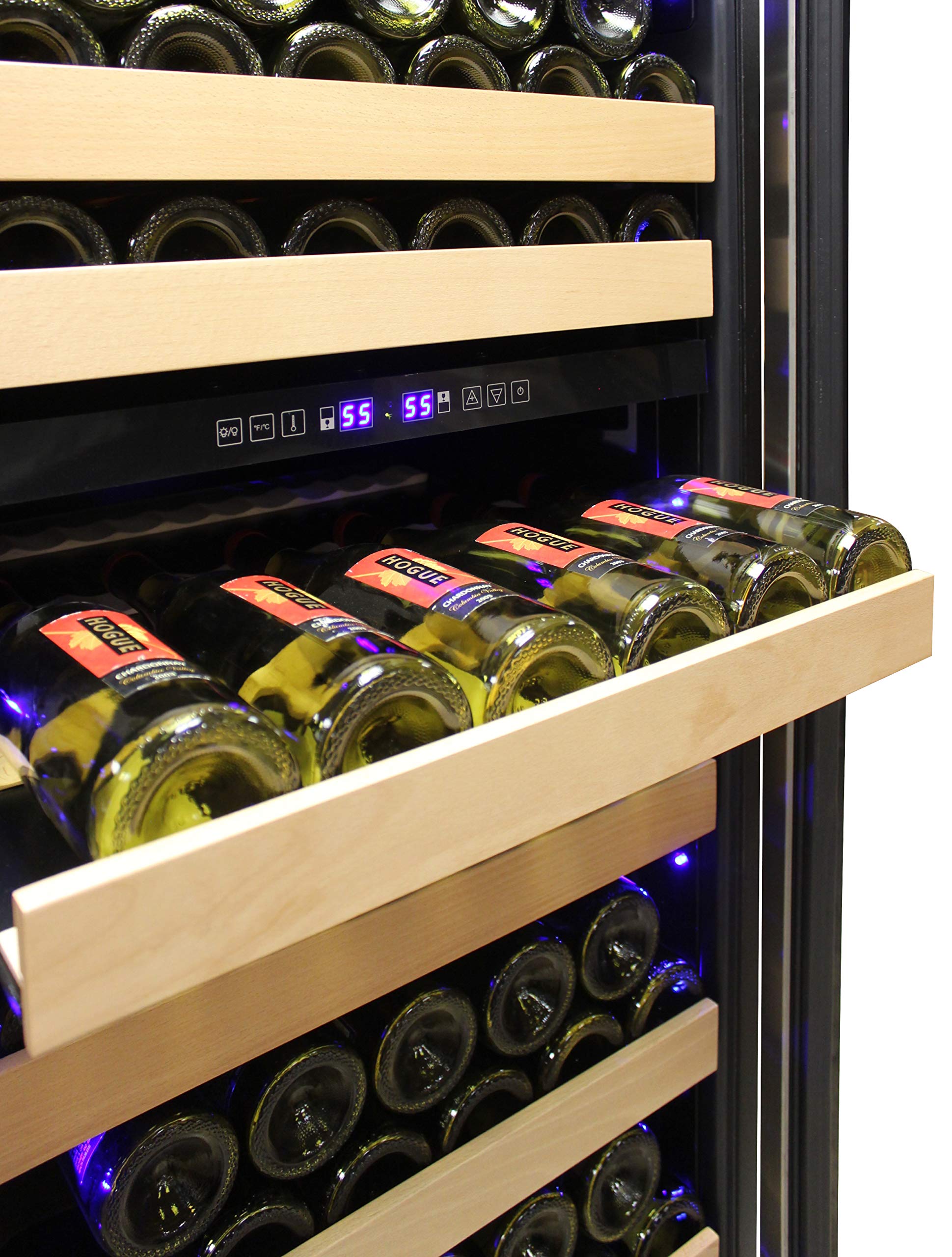 Refrigerador de vino de 215 botellas, refrigerador de vino integrado o independiente con control digital de temperatura, puerta de vidrio y cerradura de seguridad, bisagra derecha, botella de 8