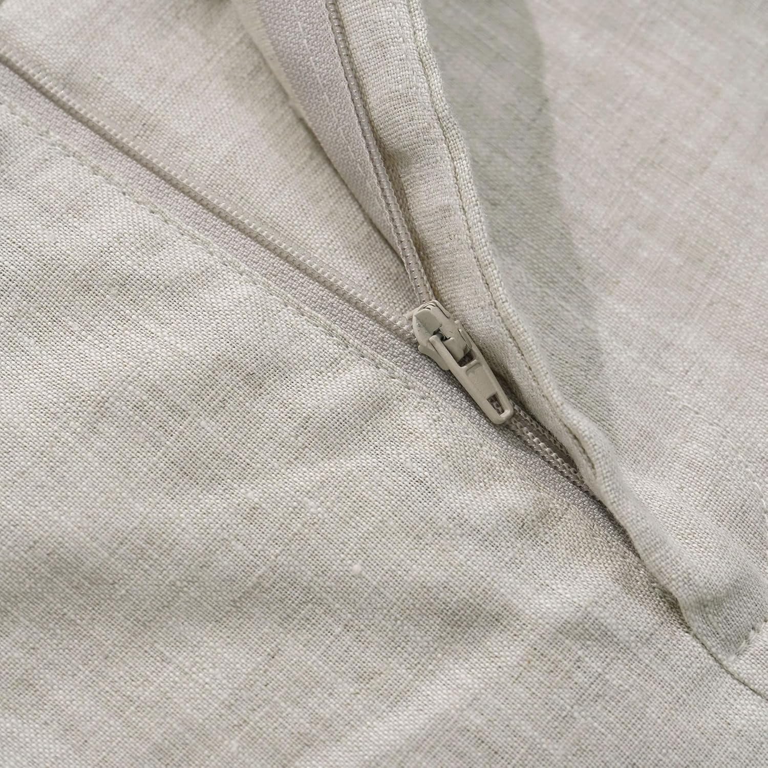 Amazhiyu Women's 100% Linen Summer High-Rise Effortless Pintuck Ankle Pants Flax, Small - Image 4