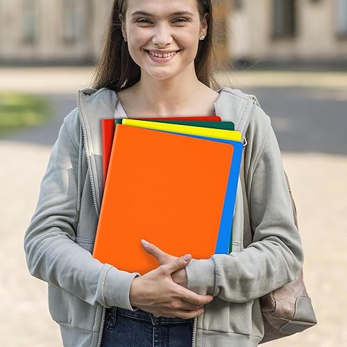 Miniatura 7 de GNL Carpetas de plástico con bolsillos, paquete de 5, carpetas de archivos de 2 bolsillos resistentes de colores, tamaño carta, carpetas de bolsillo