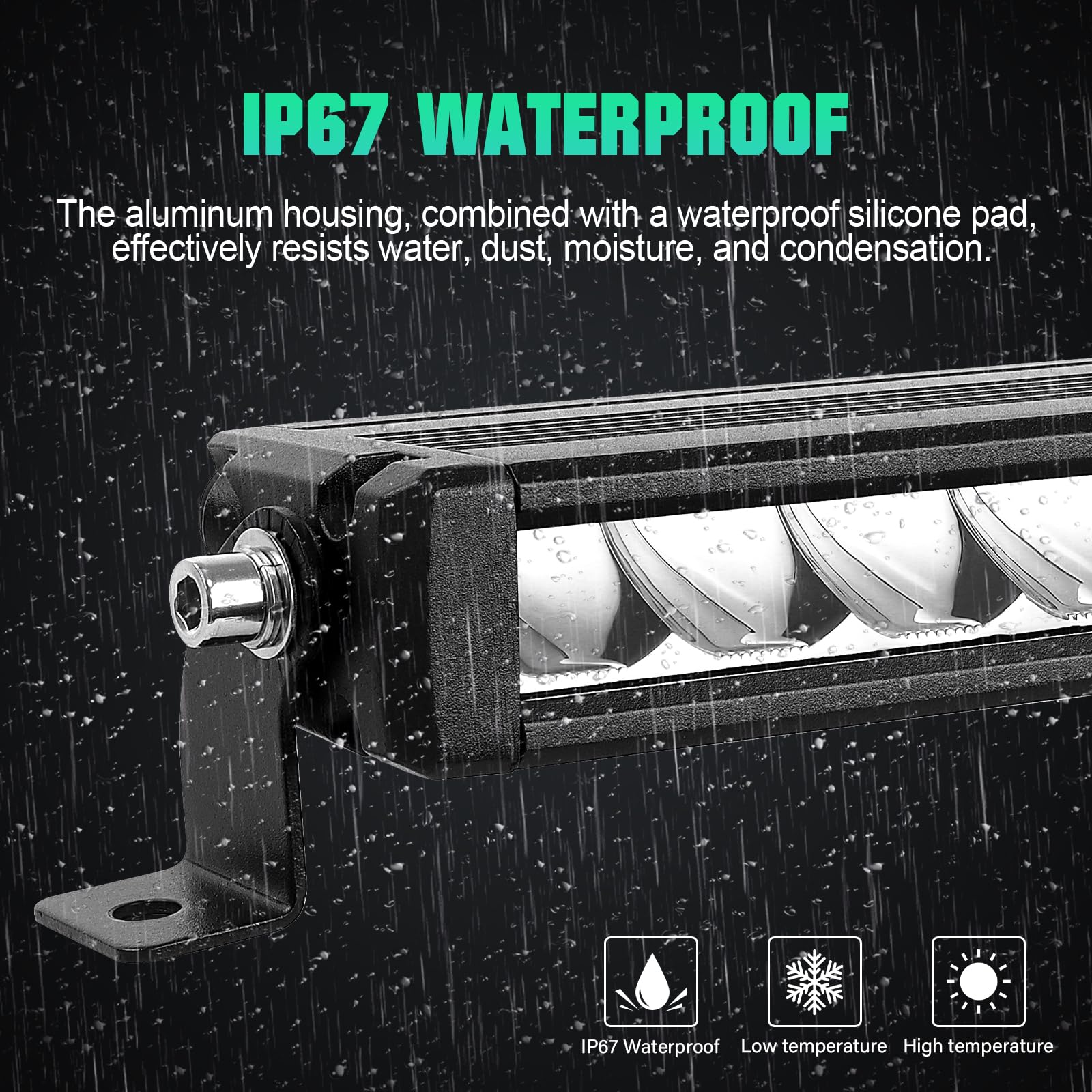 RIGIDON 55 cali 138 cm 150 W Slim Led Bar 4x4, prosty pasek świetlny, 12 V 24 V dalekiego zasięgu Listwa świetlna Led do pojazdów offroad samochodów ciężarowych SUV ATV, 6000K światła przeciwmgielne